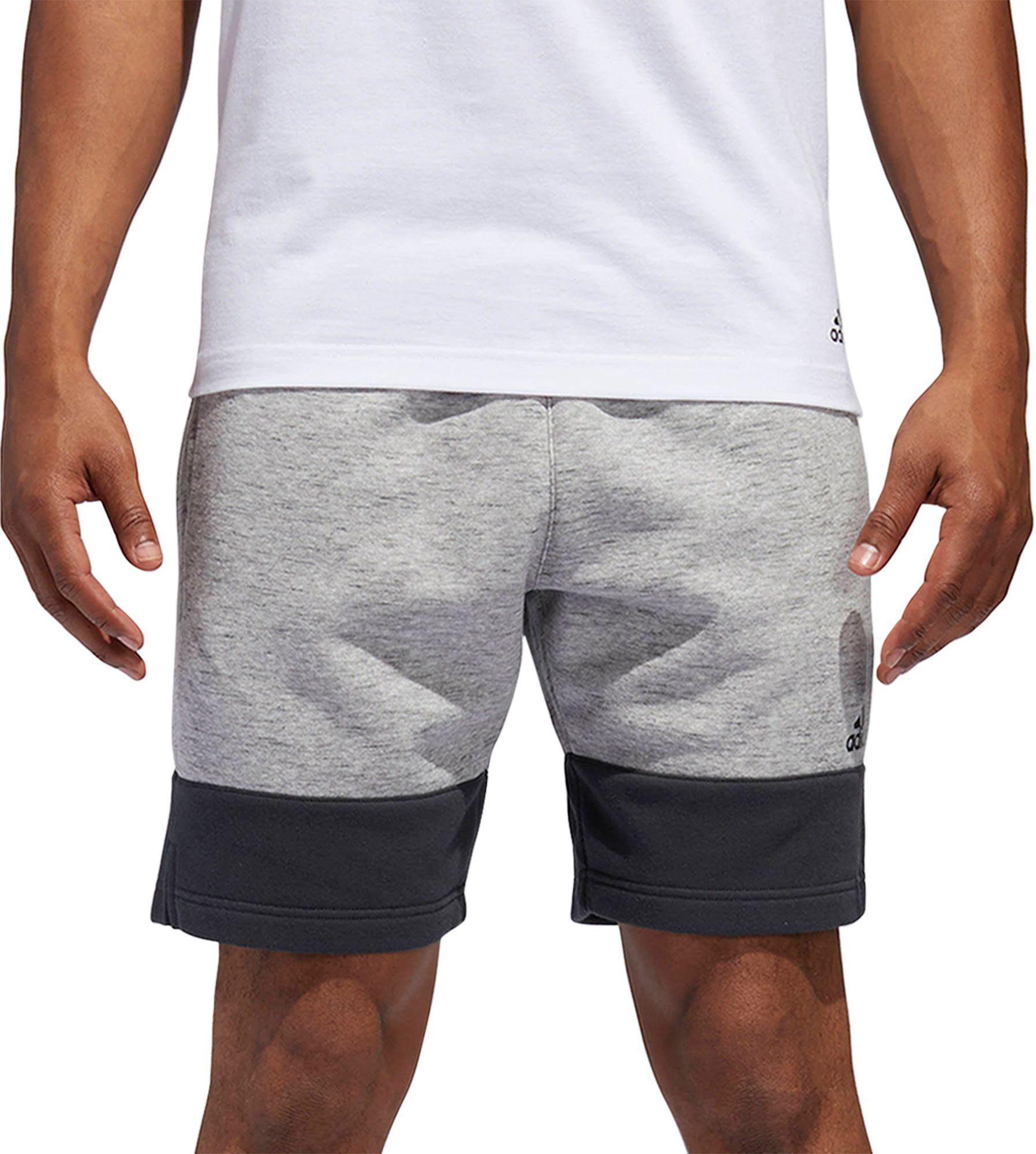 adidas Post Game Fleece Shorts in Gray 