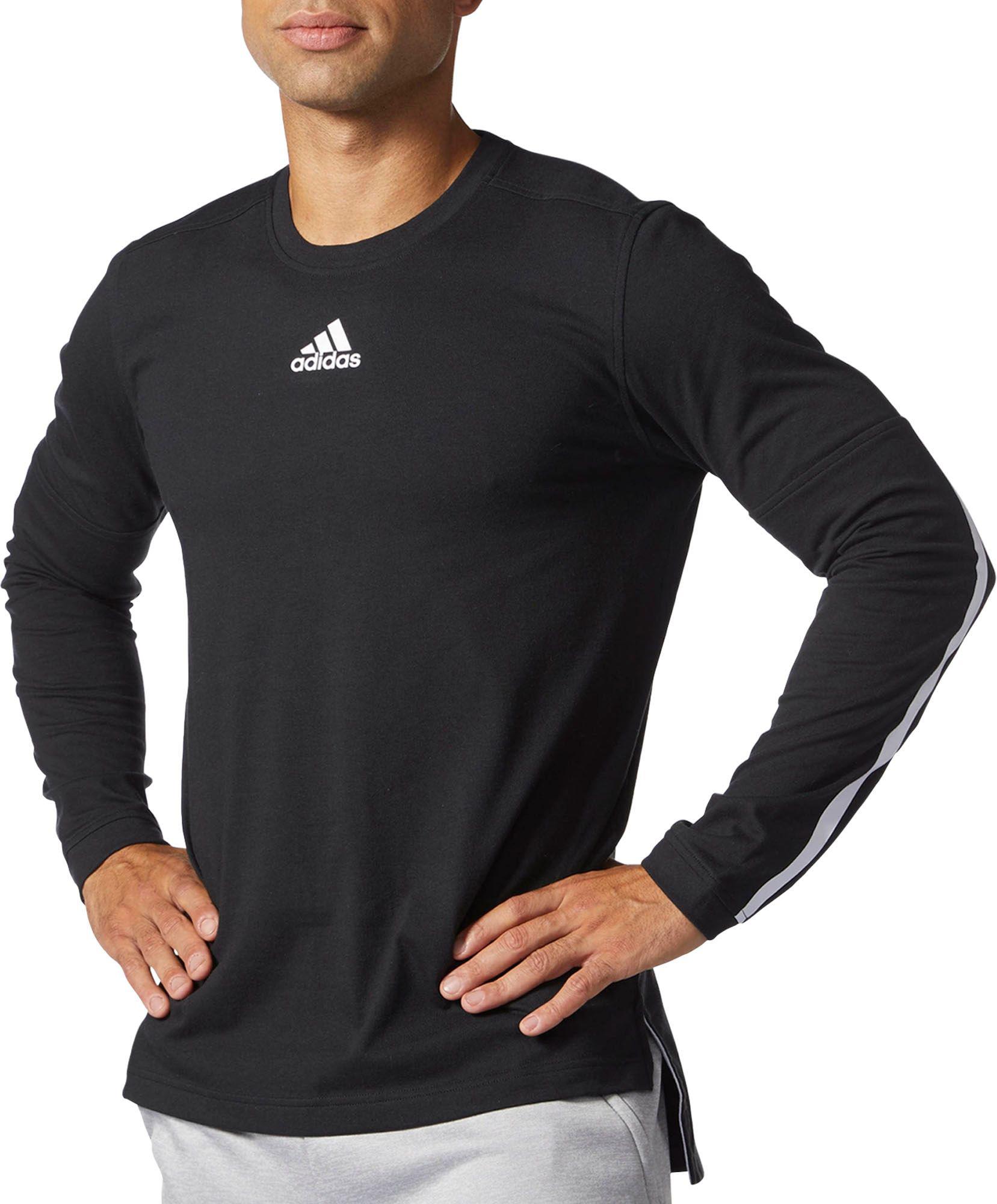 adidas Striped Long Sleeve Shirt in Black for Men - Lyst