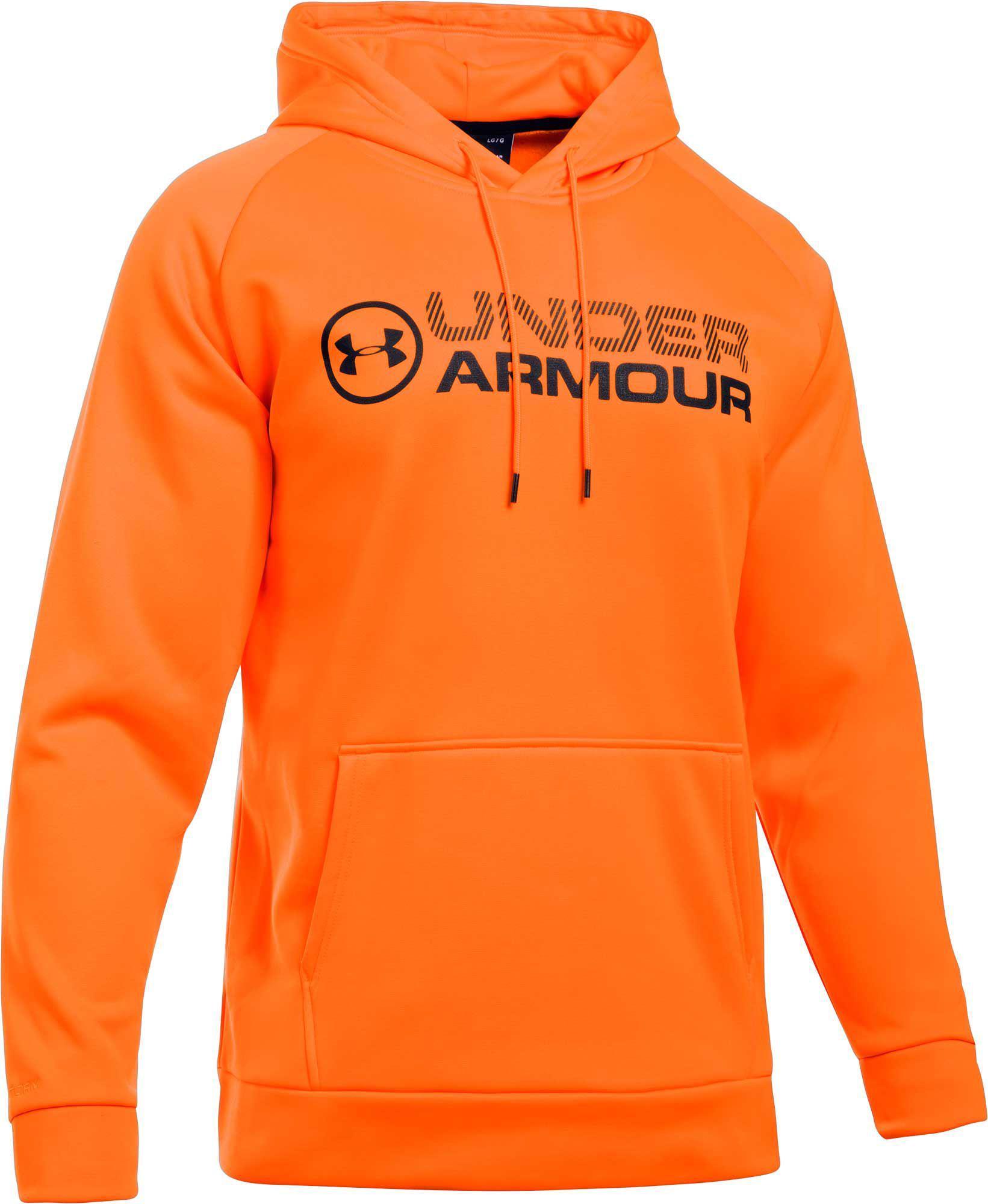 orange and black under armour hoodie