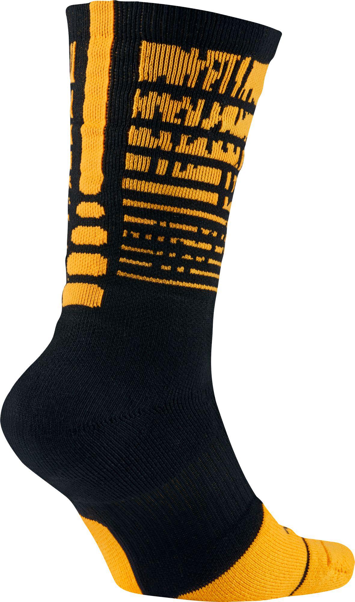 Nike Synthetic Elite Pulse Basketball Crew Socks in Black/Golden Yellow ( Black) for Men - Lyst