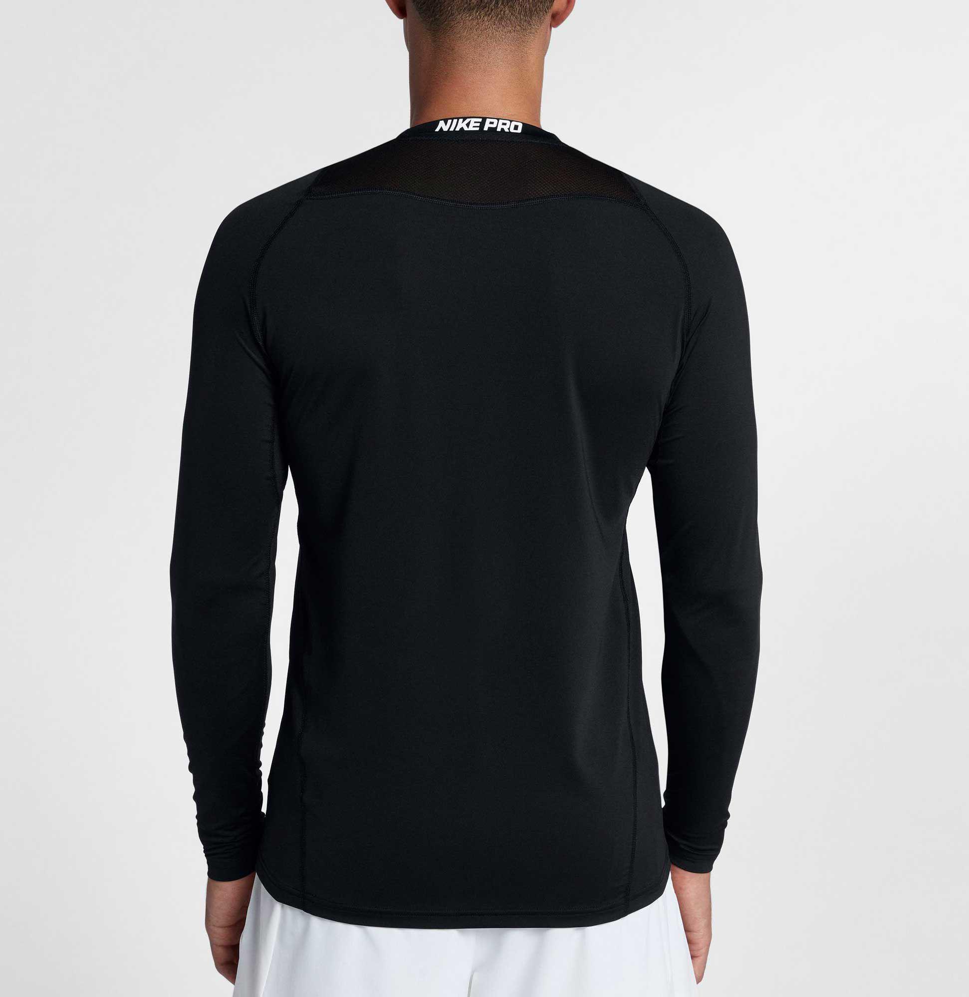 Nike Synthetic Pro Long Sleeve Fitted Shirt in Black/White (Black) for Men - Lyst