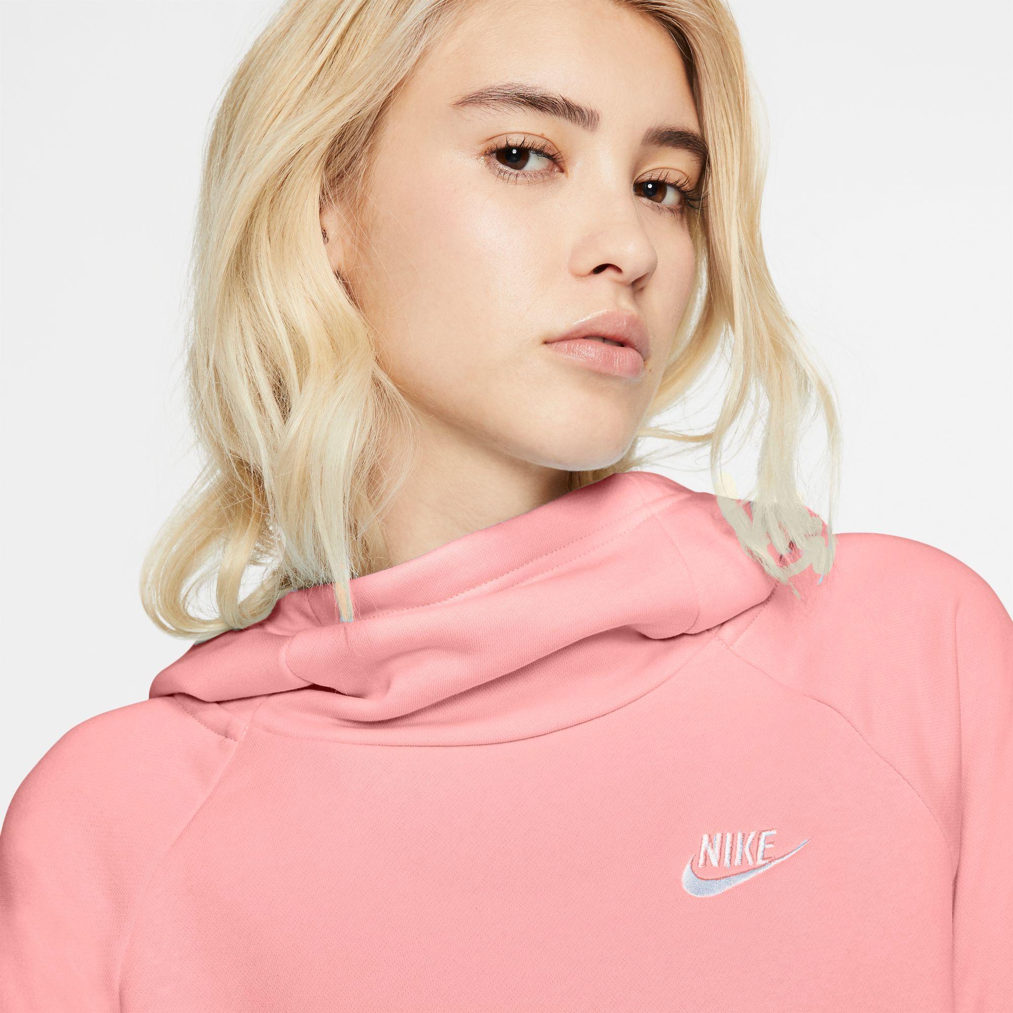 Nike womens sportswear essentials funnel neck fleece hoodie Clearance