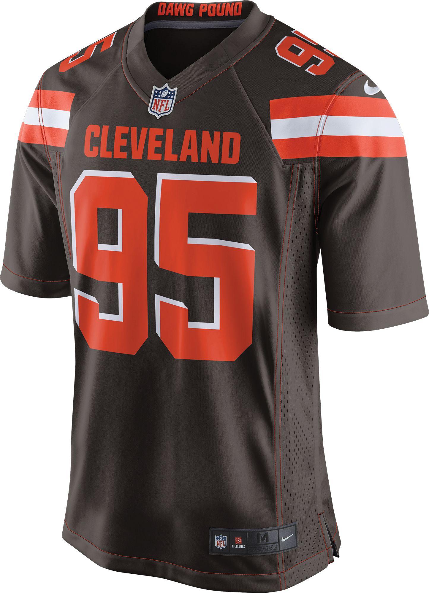 Nike Satin Home Game Jersey Cleveland Browns Myles Garrett 95 for Men
