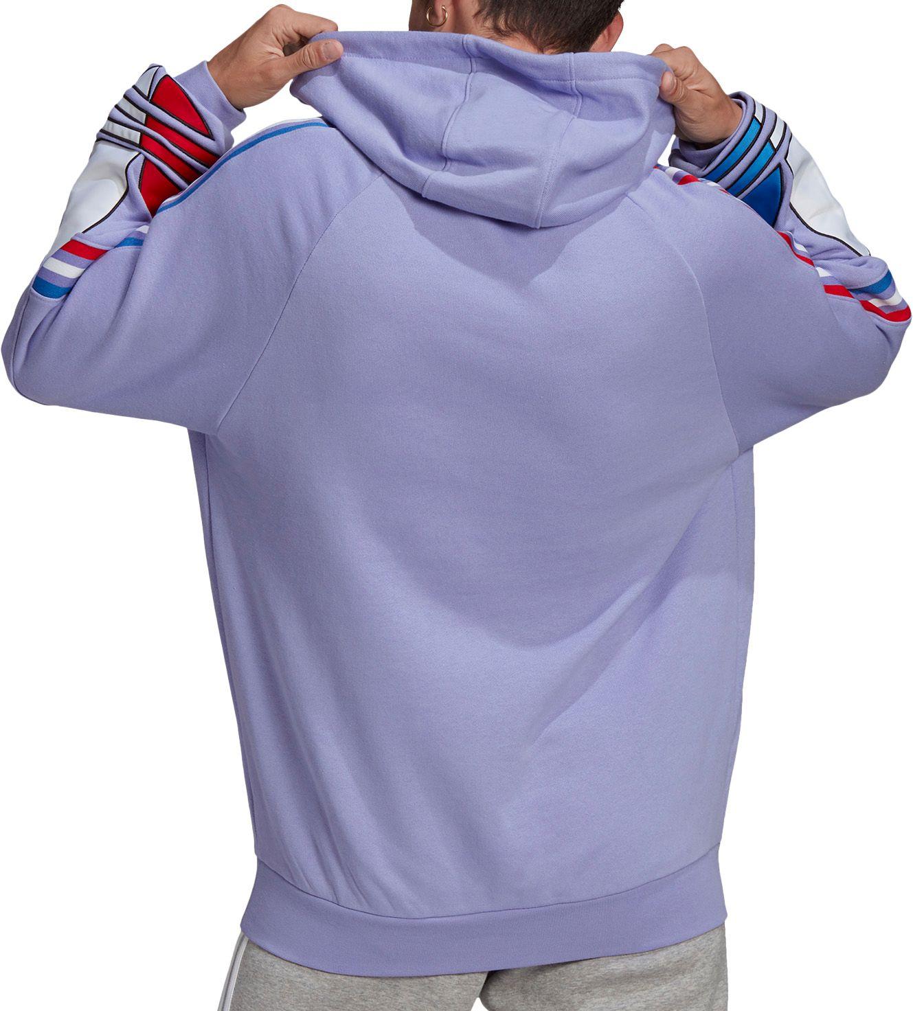 adidas Cotton Tricolor Hoodie in Light Purple (Purple) for Men Lyst