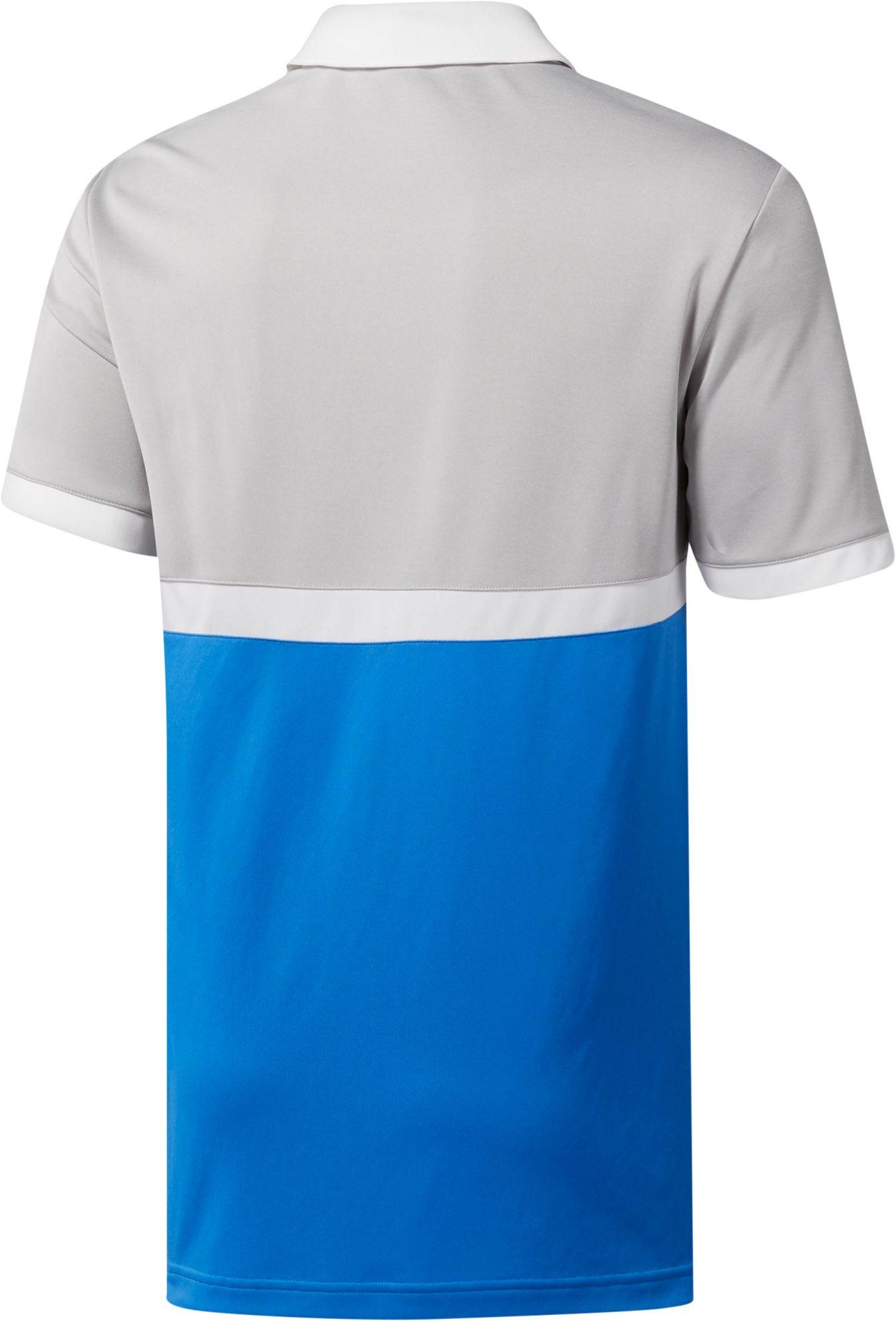 adidas men's drive heather colorblock golf polo