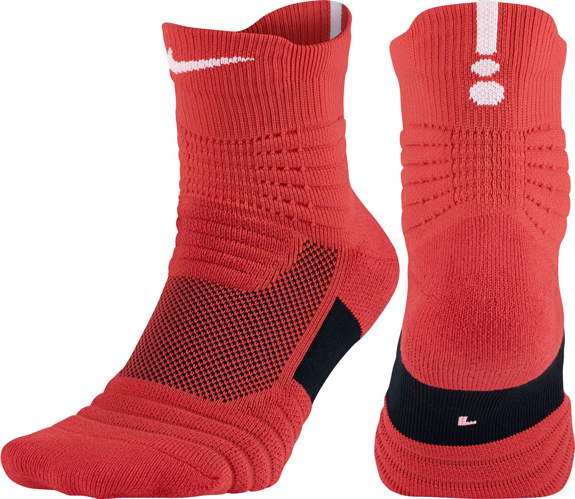 Quarter Basketball Socks in lt Crimson 