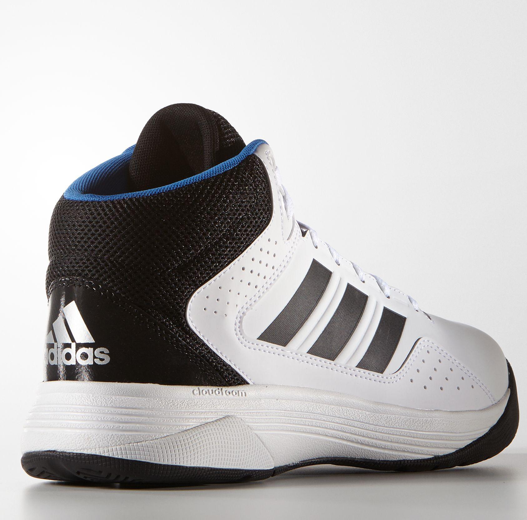 Adidas WhiteCore Black Neo Cloudfoam Ilation Mid Basketball Shoes 