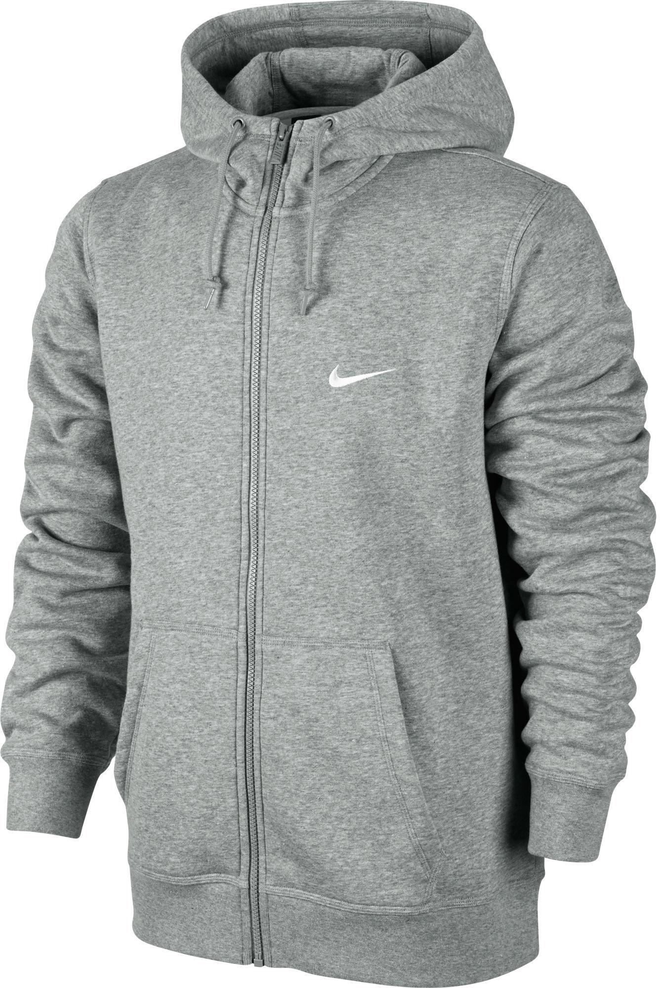 Nike Fleece Club Swoosh Full Zip Hoodie in dk Grey Heather/White (Gray) for  Men | Lyst