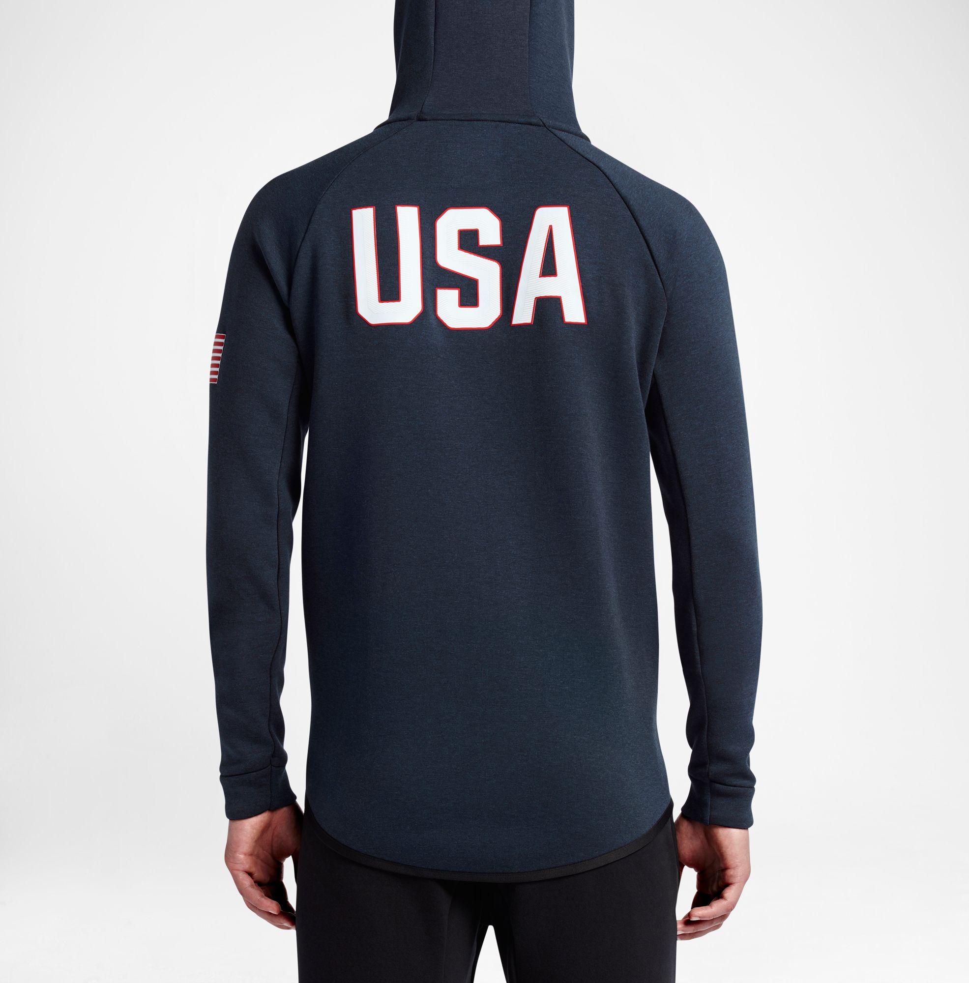 Nike Team Usa Tech Fleece Windrunner Hoodie in Blue for Men - Lyst