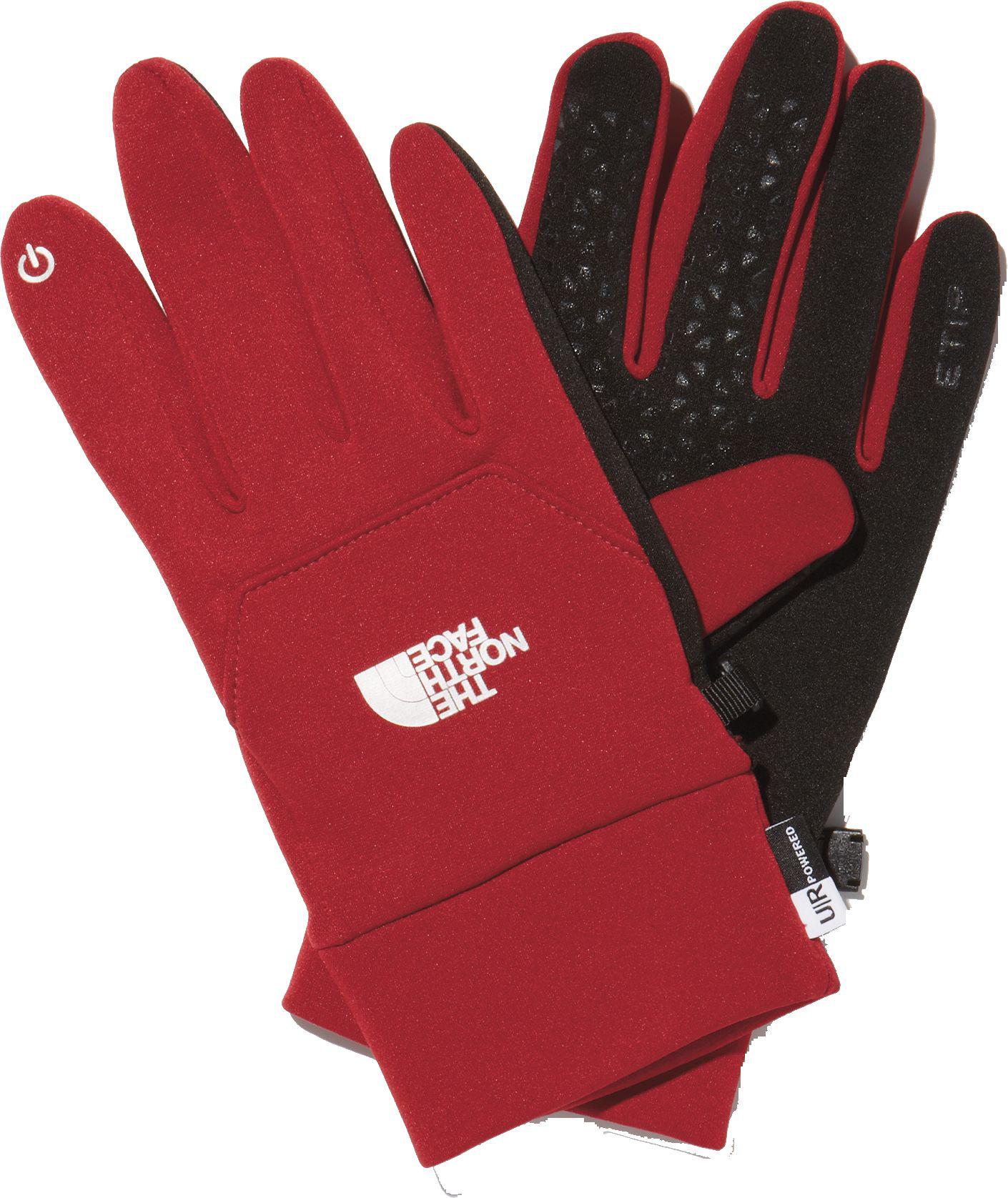 red north face gloves