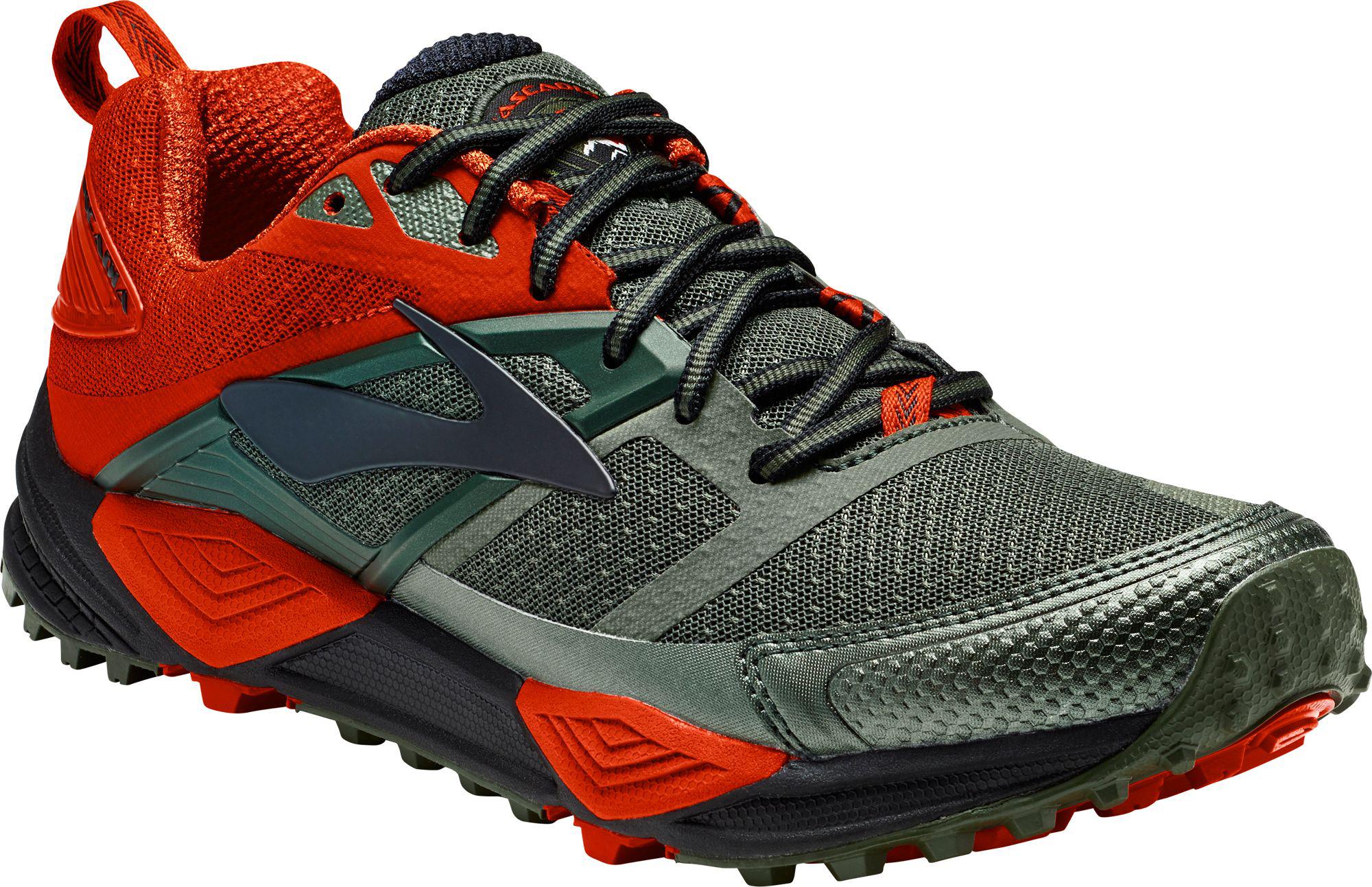 Brooks Synthetic Cascadia 12 Trail Running Shoes in Green
