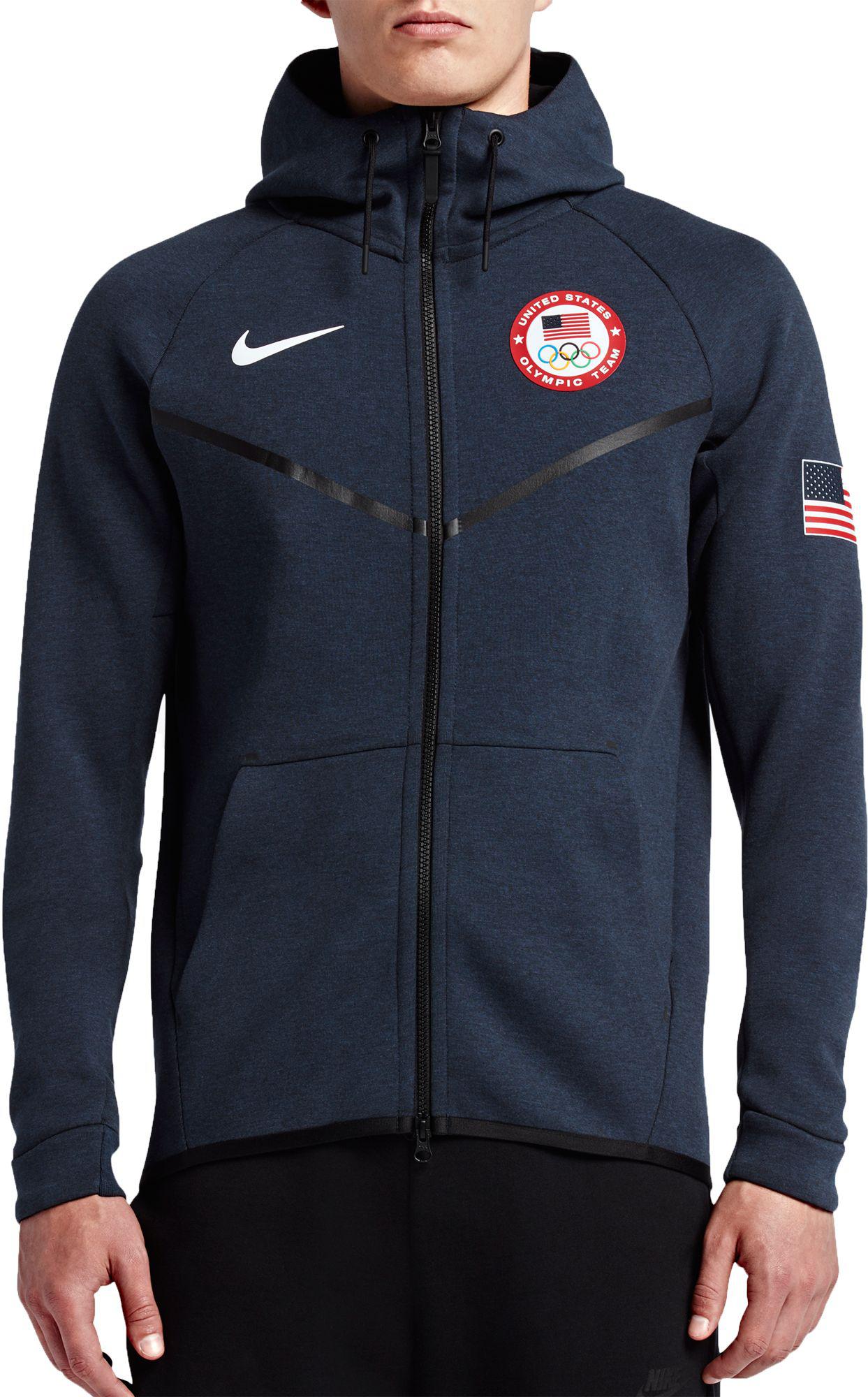 Nike Team Usa Tech Fleece Windrunner Hoodie in Blue for Men - Lyst