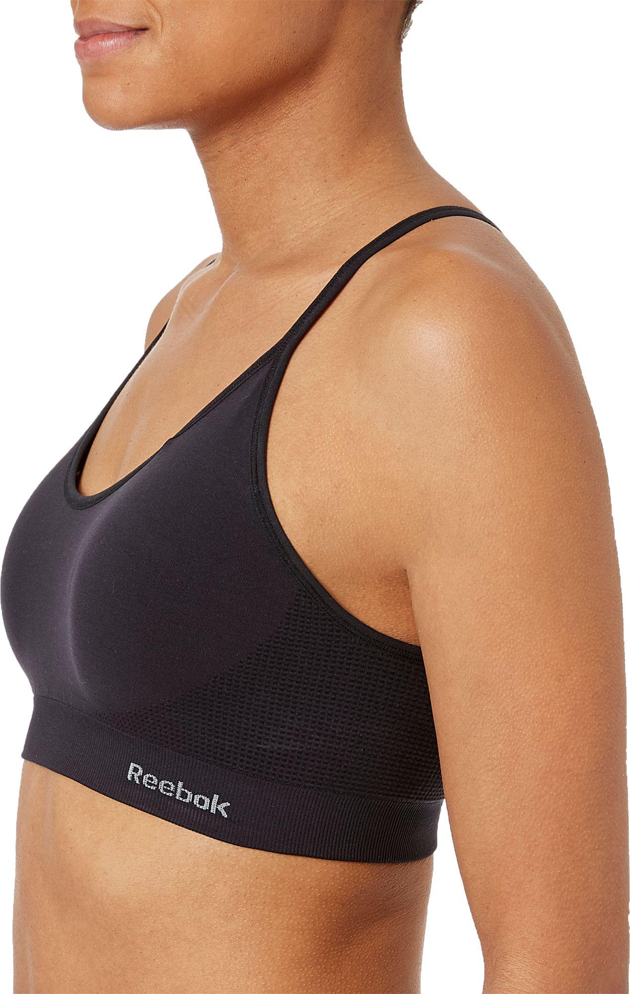 reebok women's strappy cami seamless sports bra