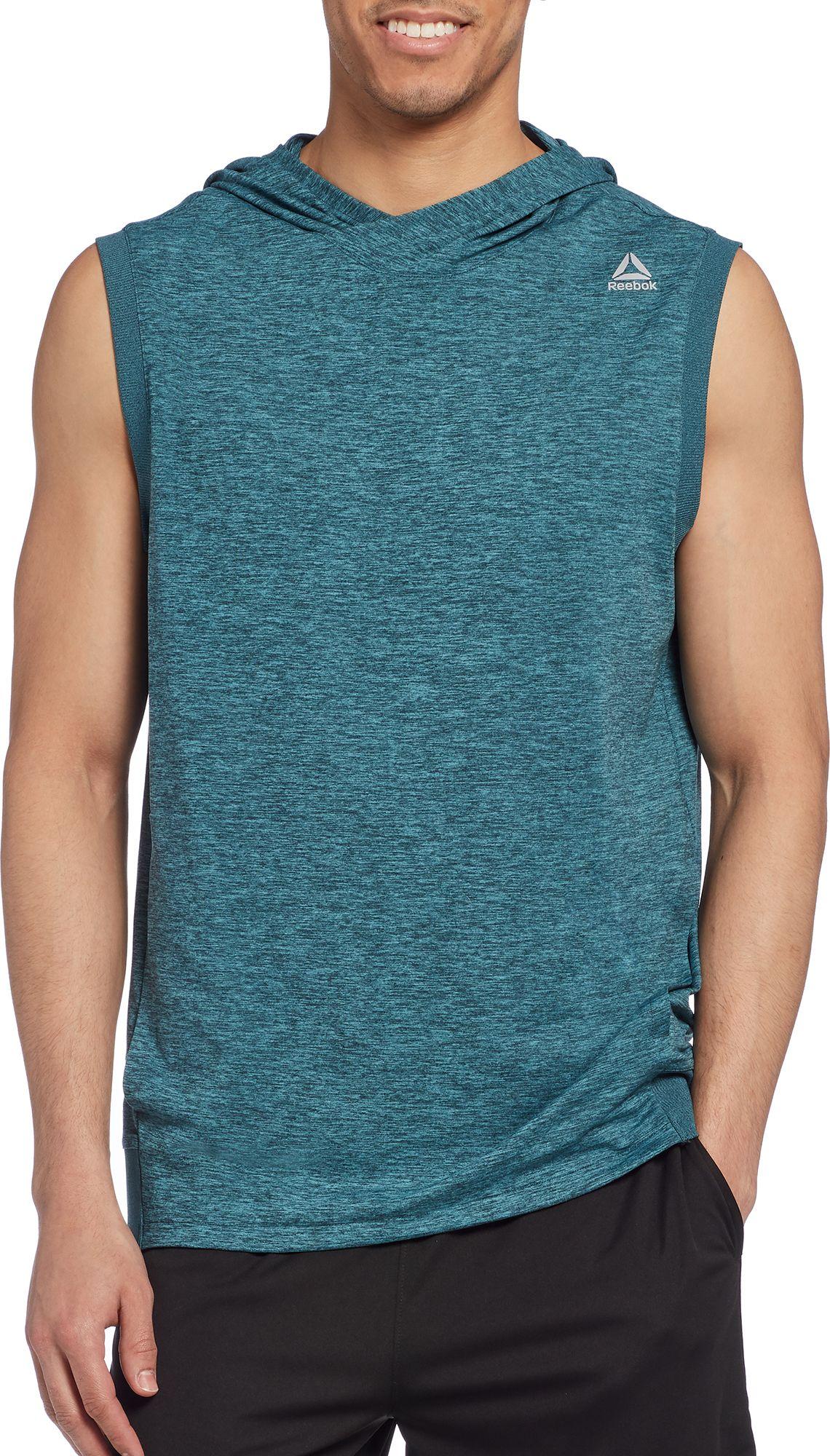 Reebok Synthetic 24/7 Jersey Sleeveless Hoodie in Blue for Men Lyst