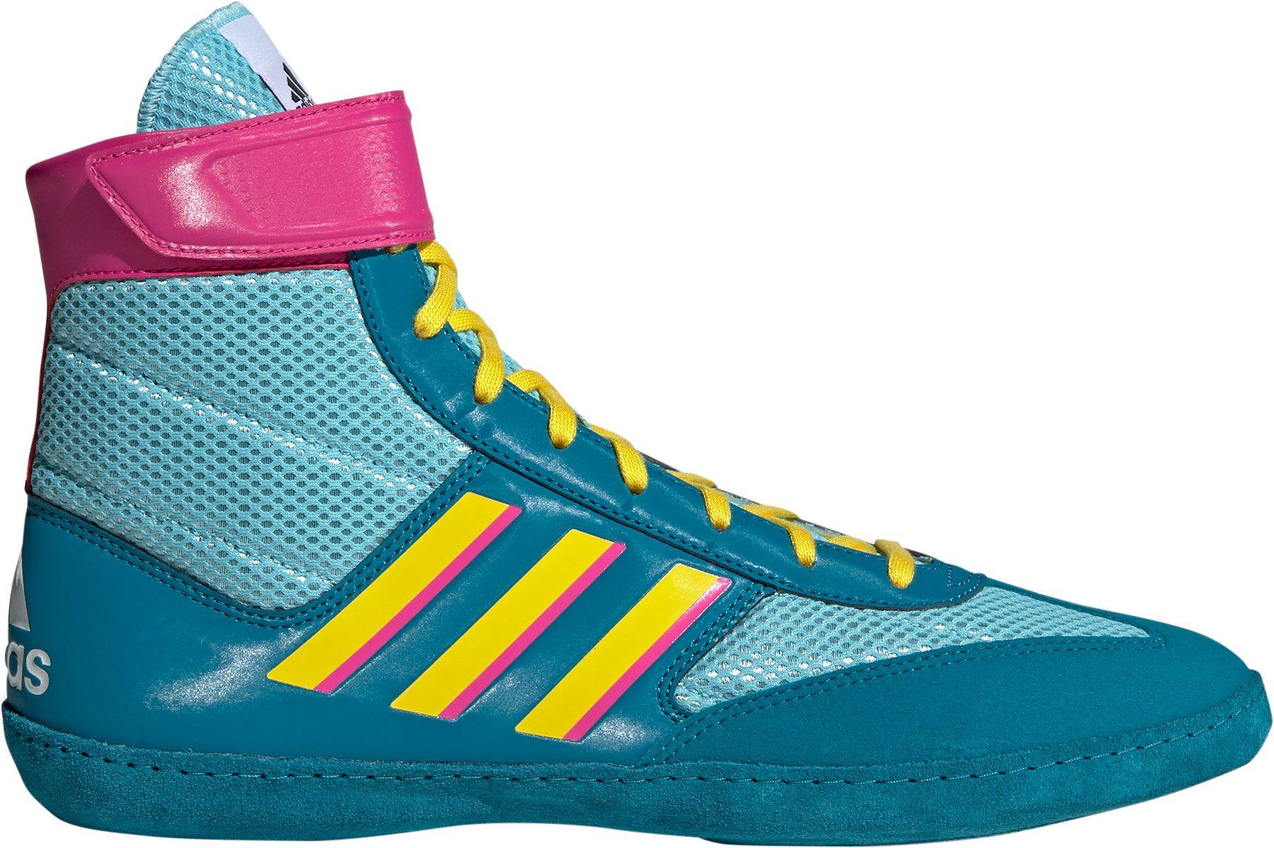 adidas Suede Combat Speed V Wrestling Shoes in Blue/Yellow (Blue) for