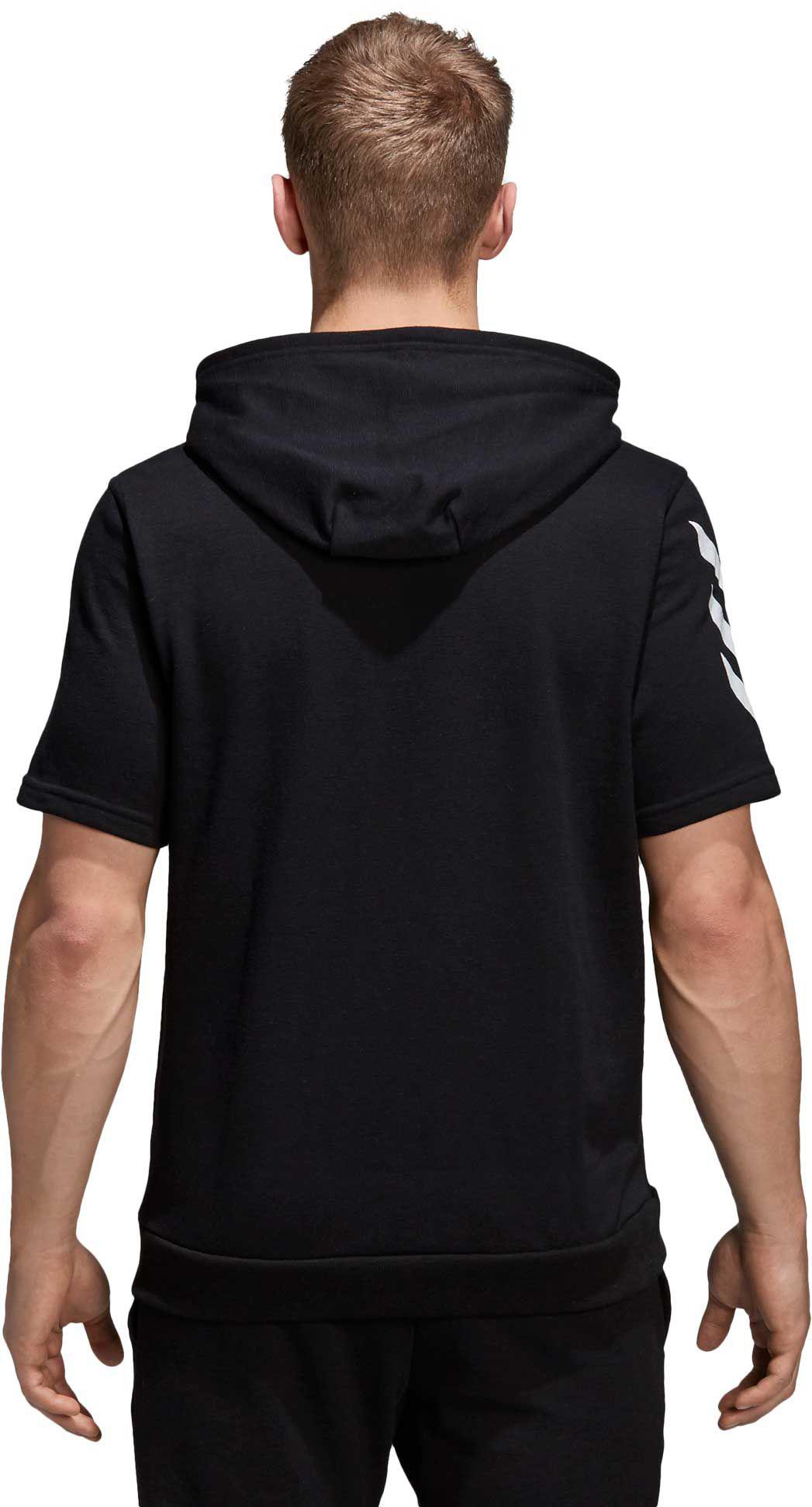 adidas Cotton Pickup Shooter Short Sleeve Hoodie in Black for Men - Lyst