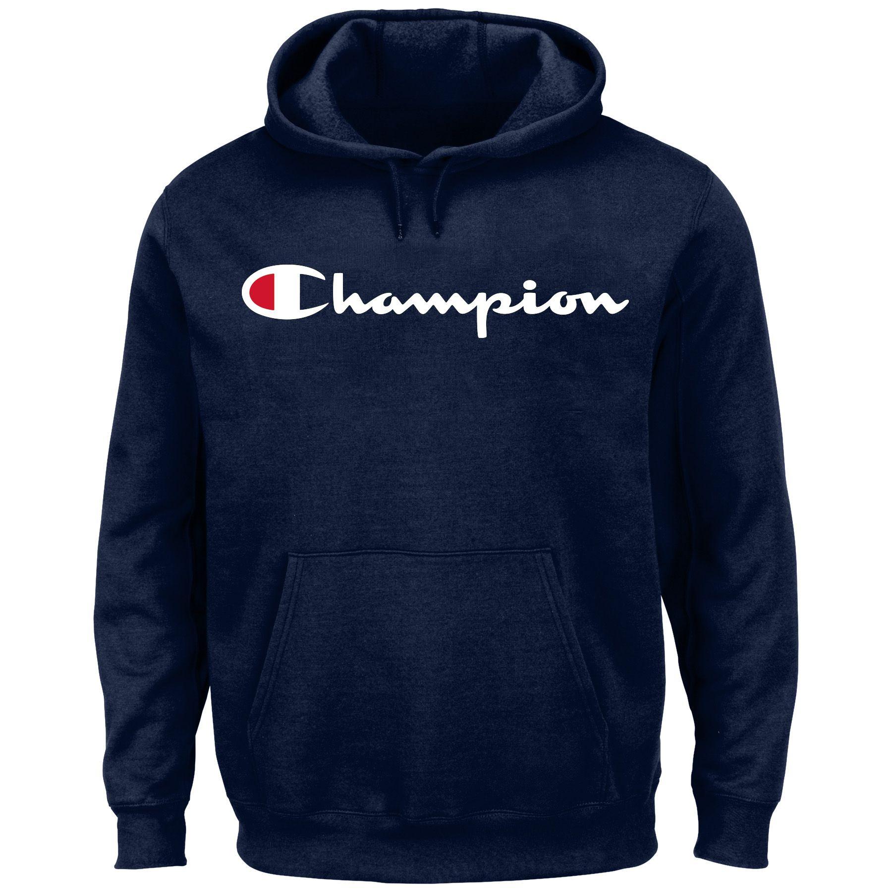 Champion Cotton Big And Tall Script Logo Hoodie in Navy (Blue) for Men ...
