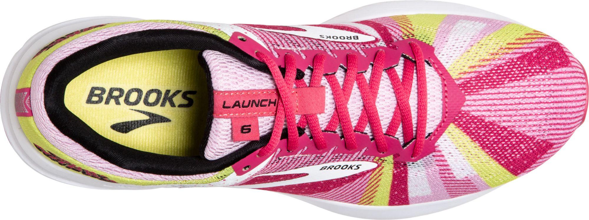 brooks launch 6 pink white lemon