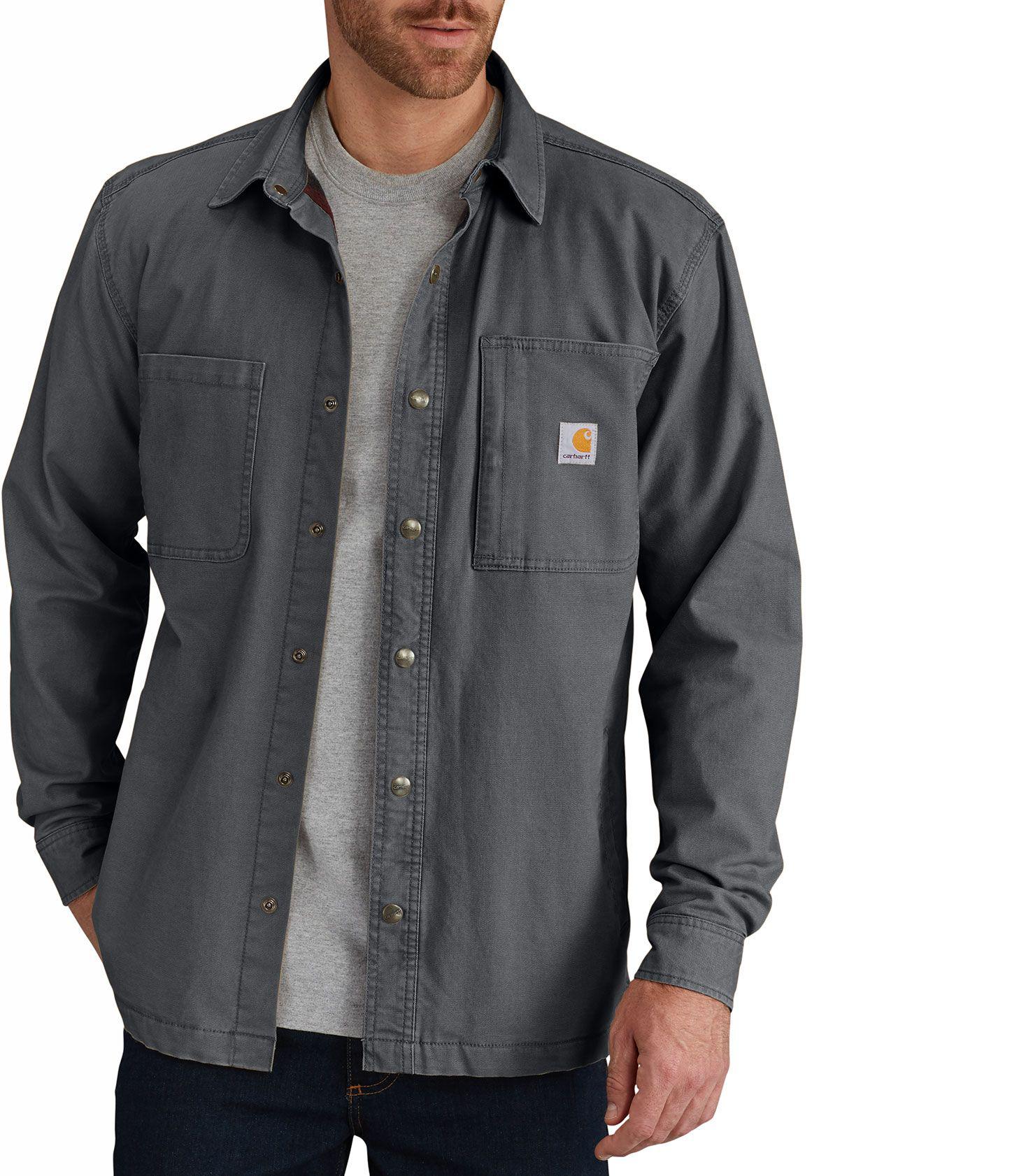 Carhartt Rugged Flex Rigby Fleece-lined Shirt Jacket in Gray for Men - Lyst