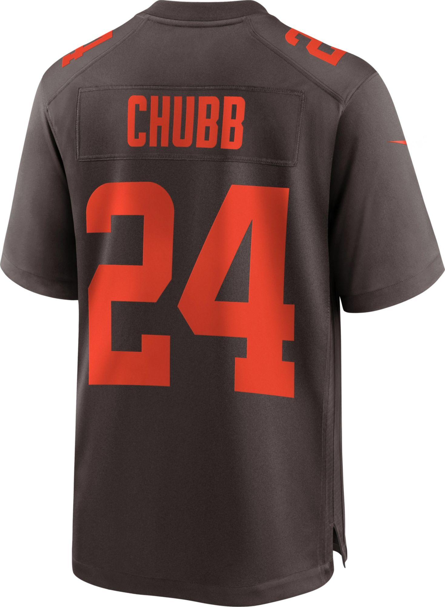 Nike Satin Cleveland Browns Nick Chubb #24 Seal Brown Game Jersey for ...