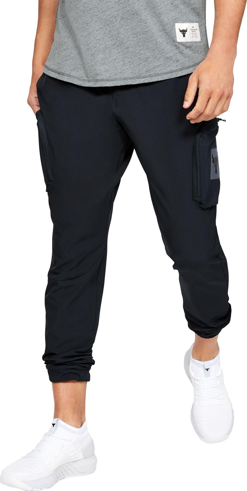 Under Armour Project Rock Woven Cargo Pants in Black for Men - Lyst