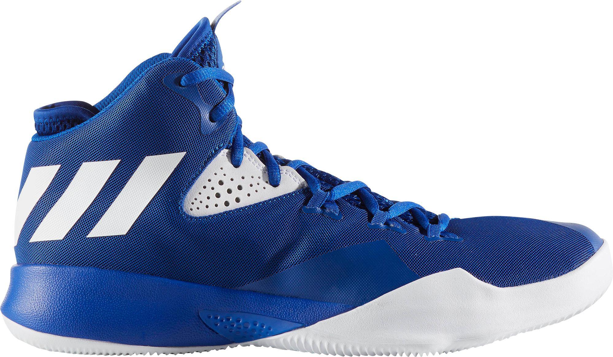 blue and white adidas basketball shoes