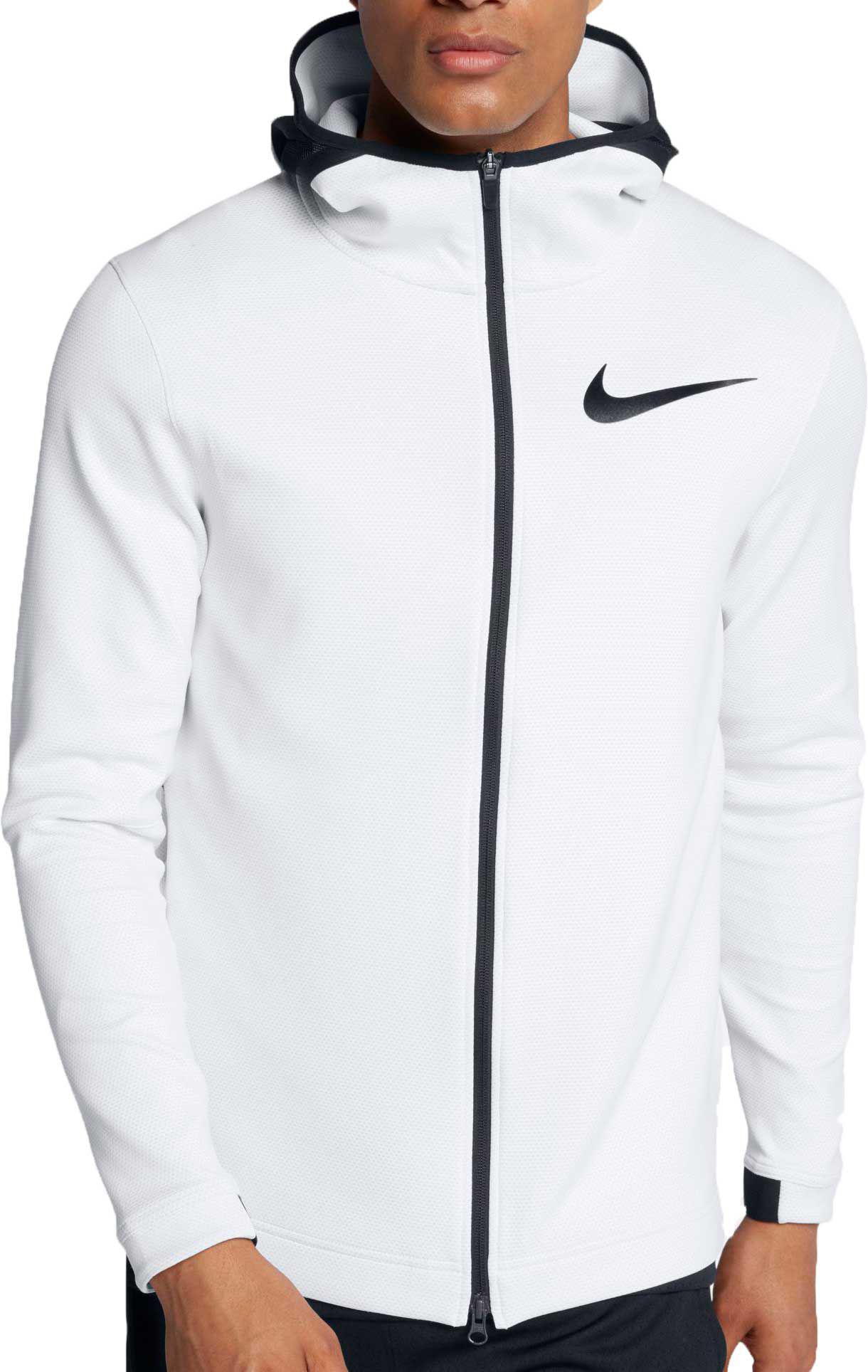 nike therma hoodie white