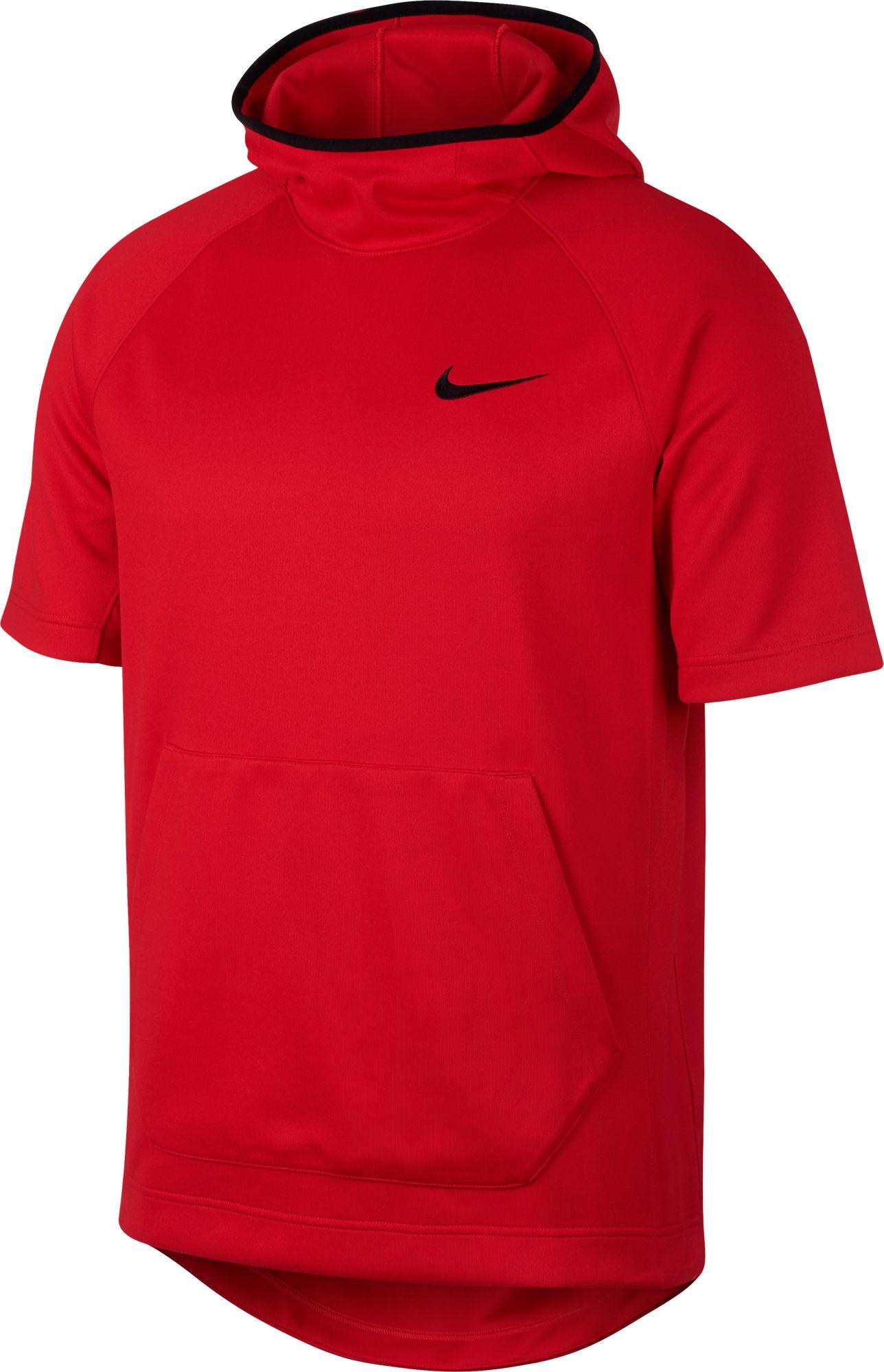 Nike Dri-fit Spotlight Short Sleeve Hoodie in Red for Men - Lyst