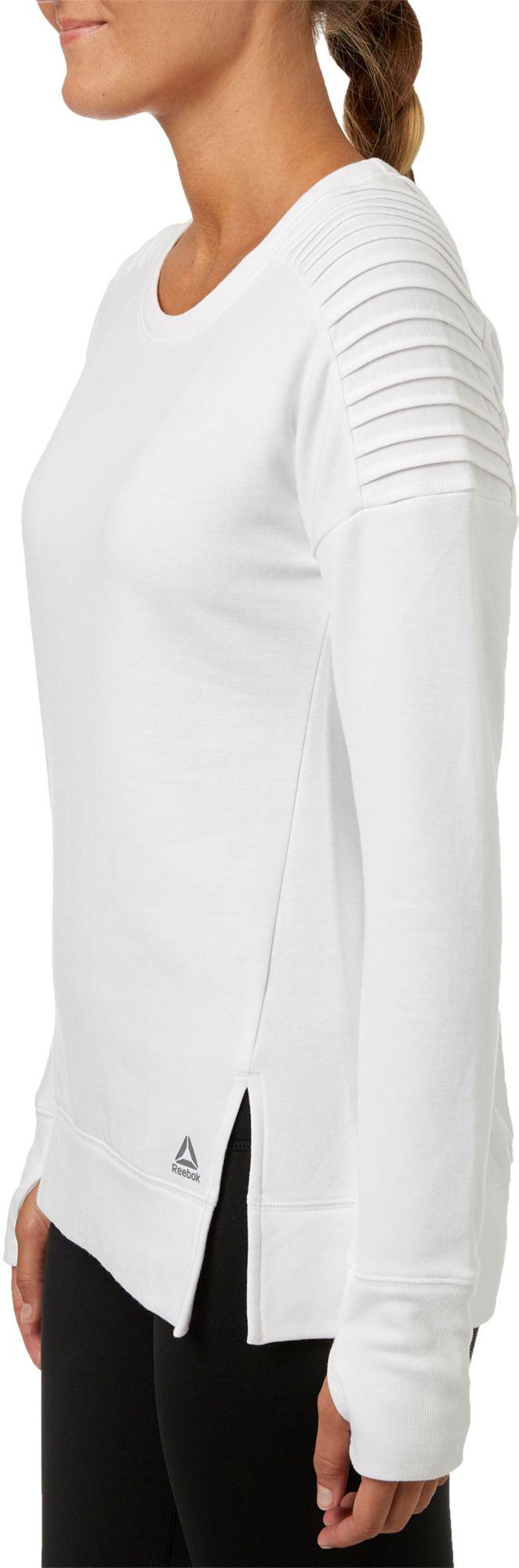 reebok women's side slit fleece sweatshirt