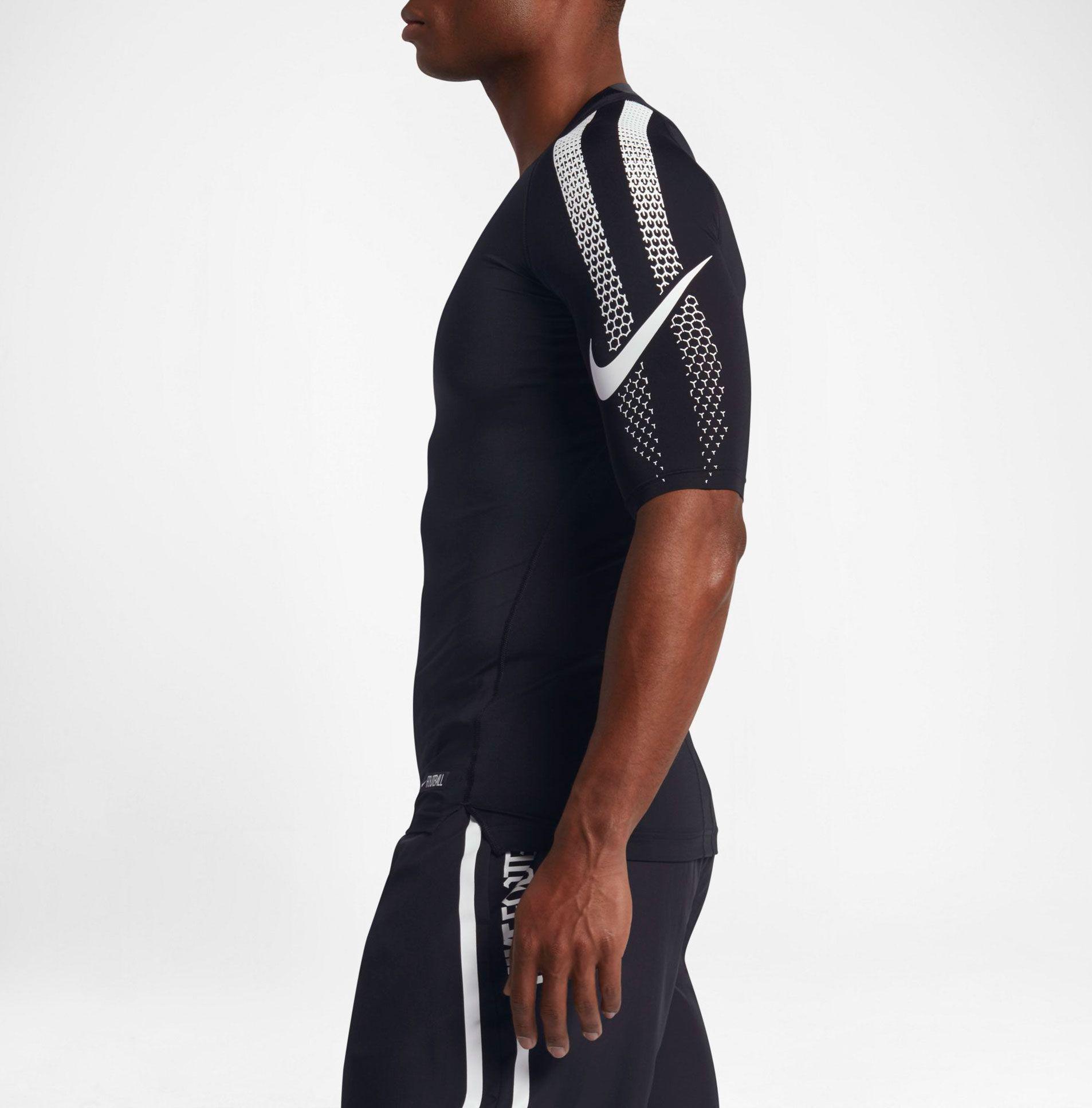 nike men's pro half sleeve compression football shirt
