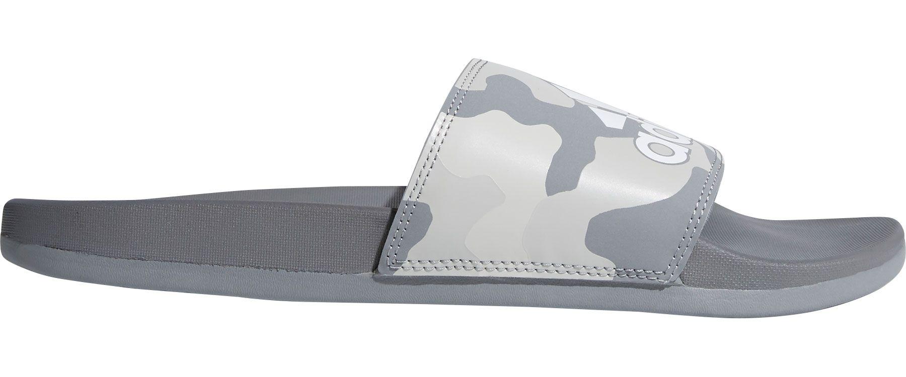 gray adidas slides