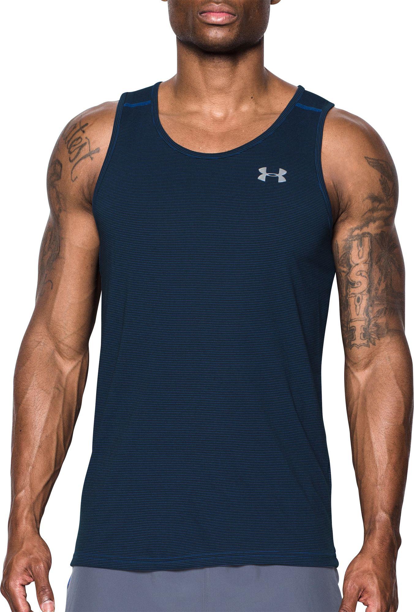 Lyst - Under Armour Threadborne Streaker Tank Top in Blue for Men