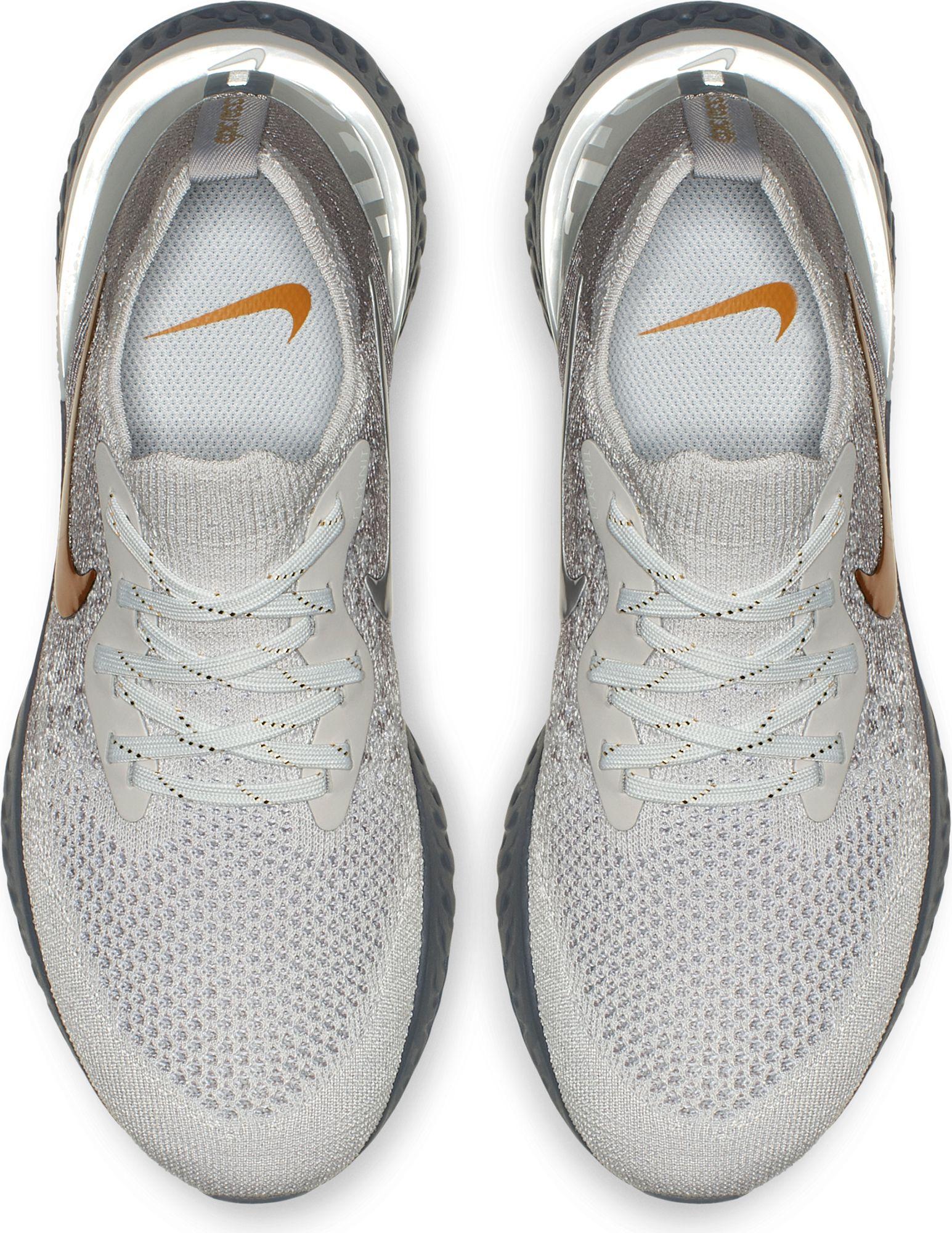nike epic react flyknit vast grey metallic gold