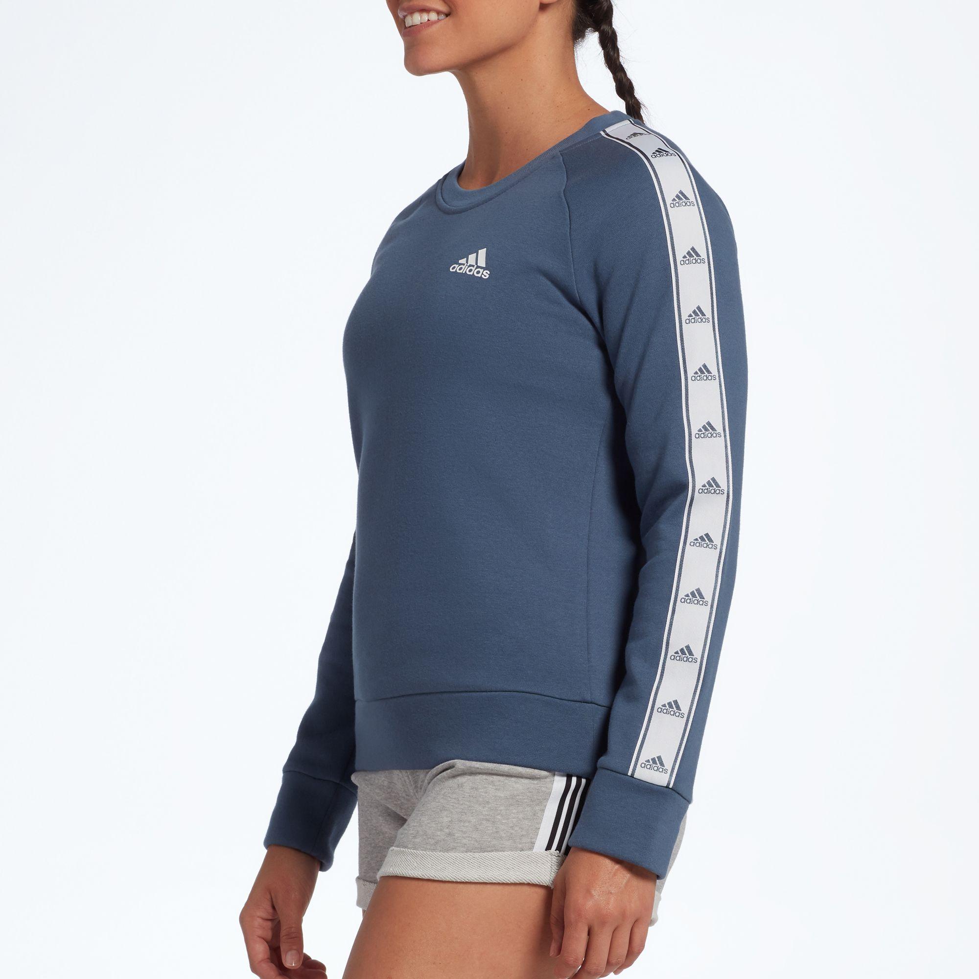 Adidas Cotton Tiro Tape Crewneck Sweatshirt In Blue - Lyst-4331