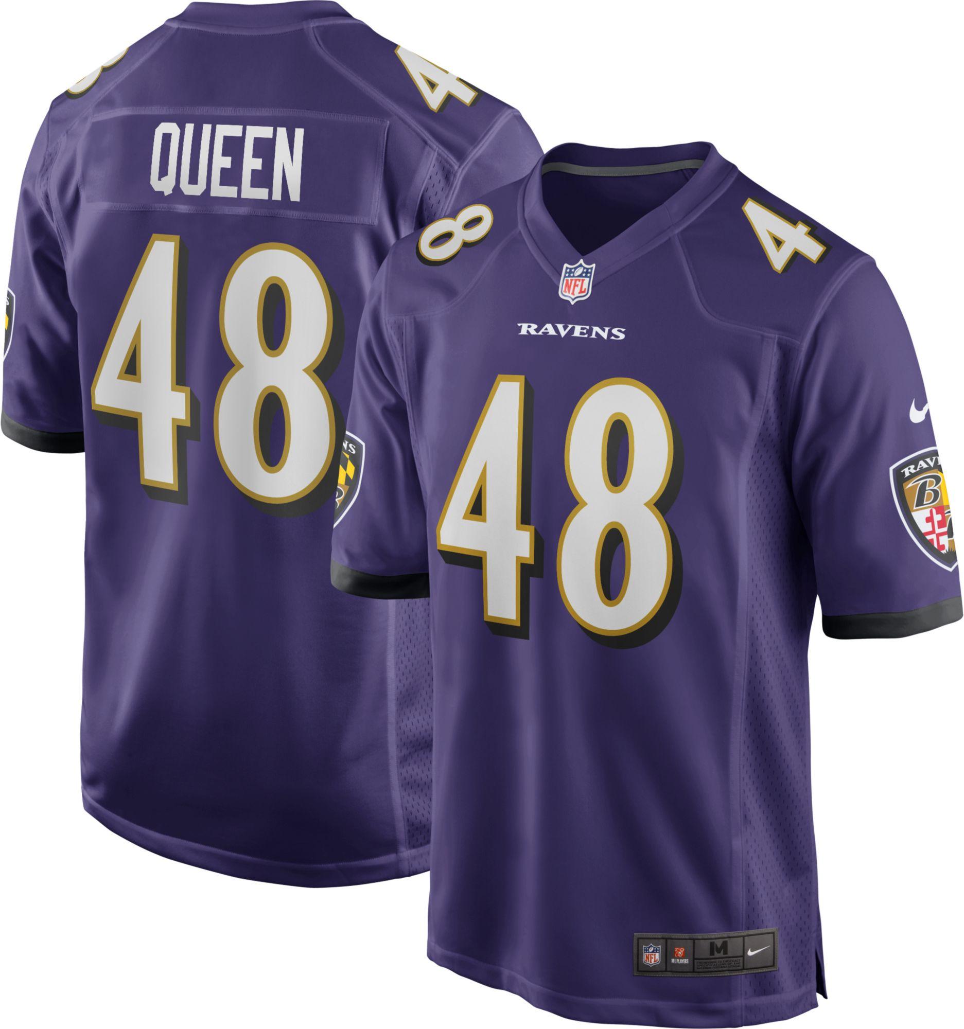 Nike Satin Baltimore Ravens Patrick Queen 48 Purple Game Jersey for