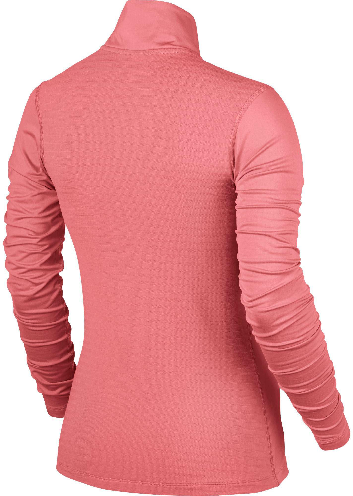 nike women's pro warm half zip long sleeve shirt