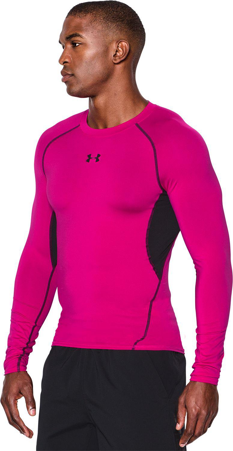 Under Armour Synthetic Power In Pink Heatgear Armour Compression Long  Sleeve Shirt for Men | Lyst