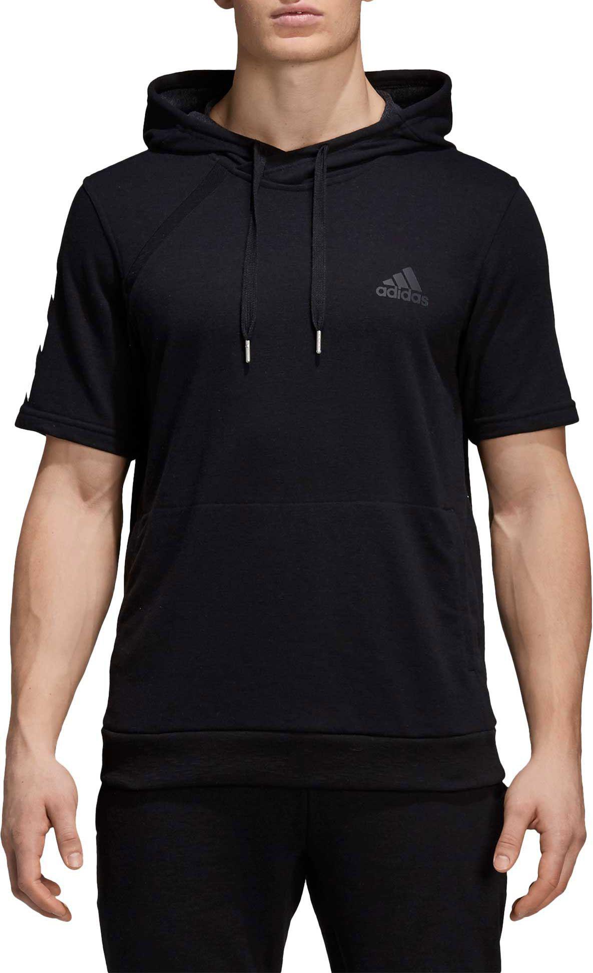adidas Cotton Pickup Shooter Short Sleeve Hoodie in Black for Men Lyst