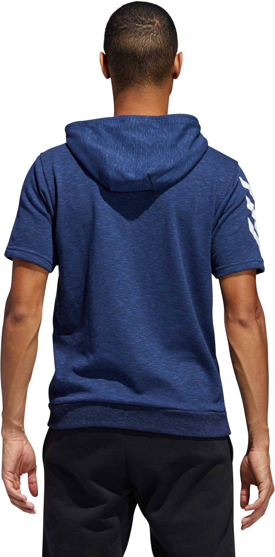 adidas Cotton Pickup Shooter Short Sleeve Hoodie in Blue for Men - Lyst