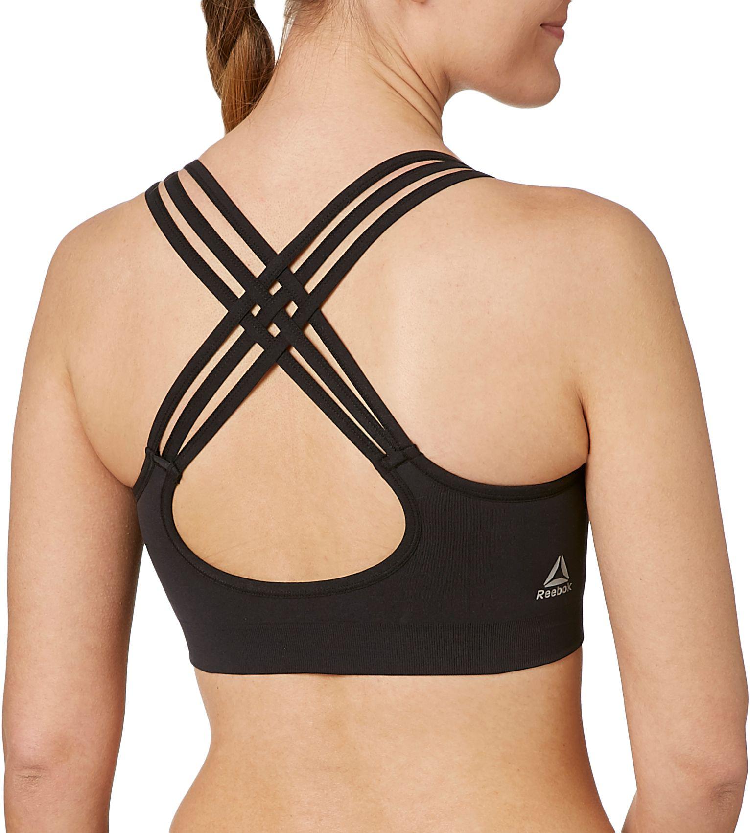 reebok women's seamless front interest sports bra