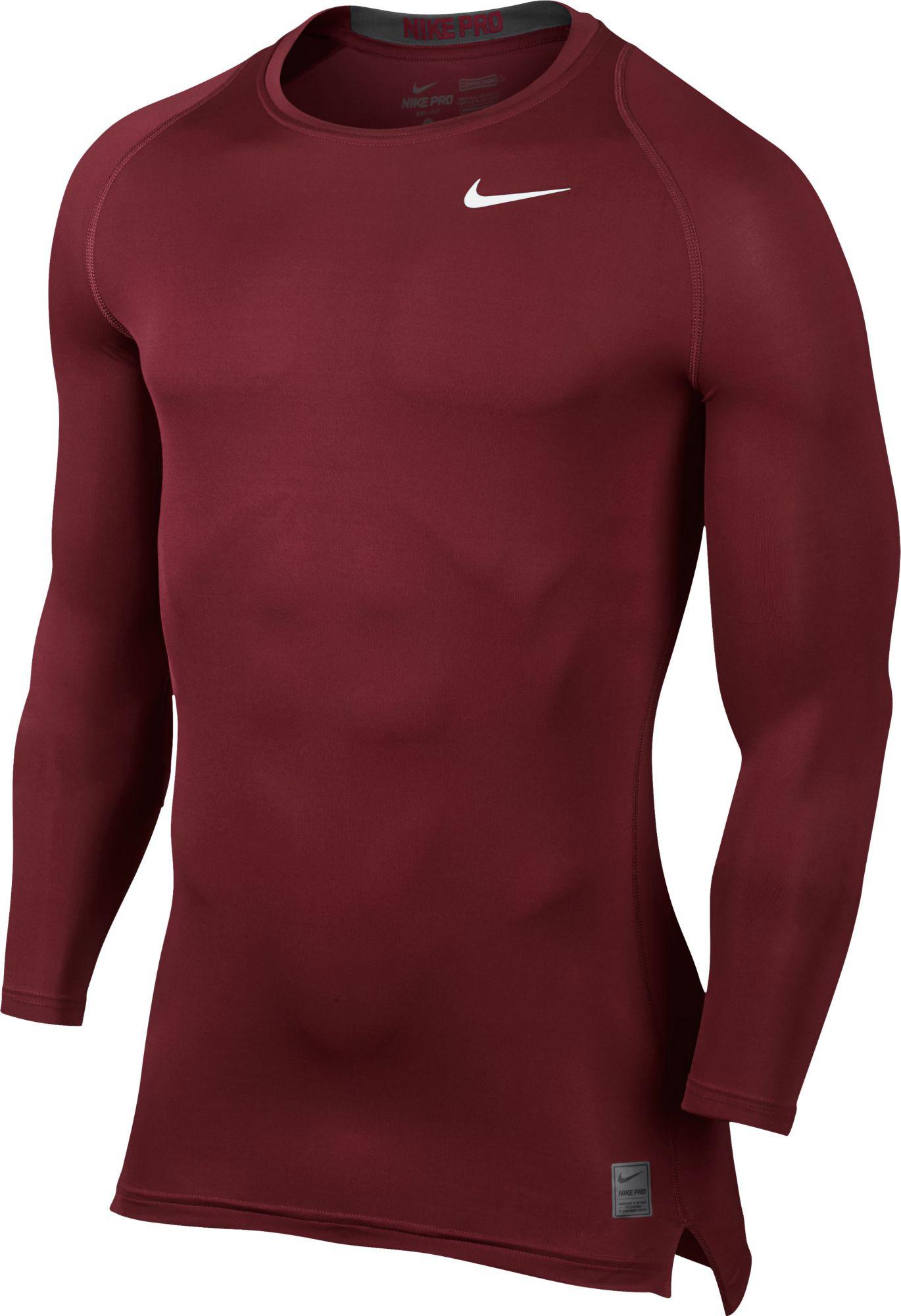 Nike Synthetic Pro Cool Long Sleeve Compression Shirt in Red for Men | Lyst