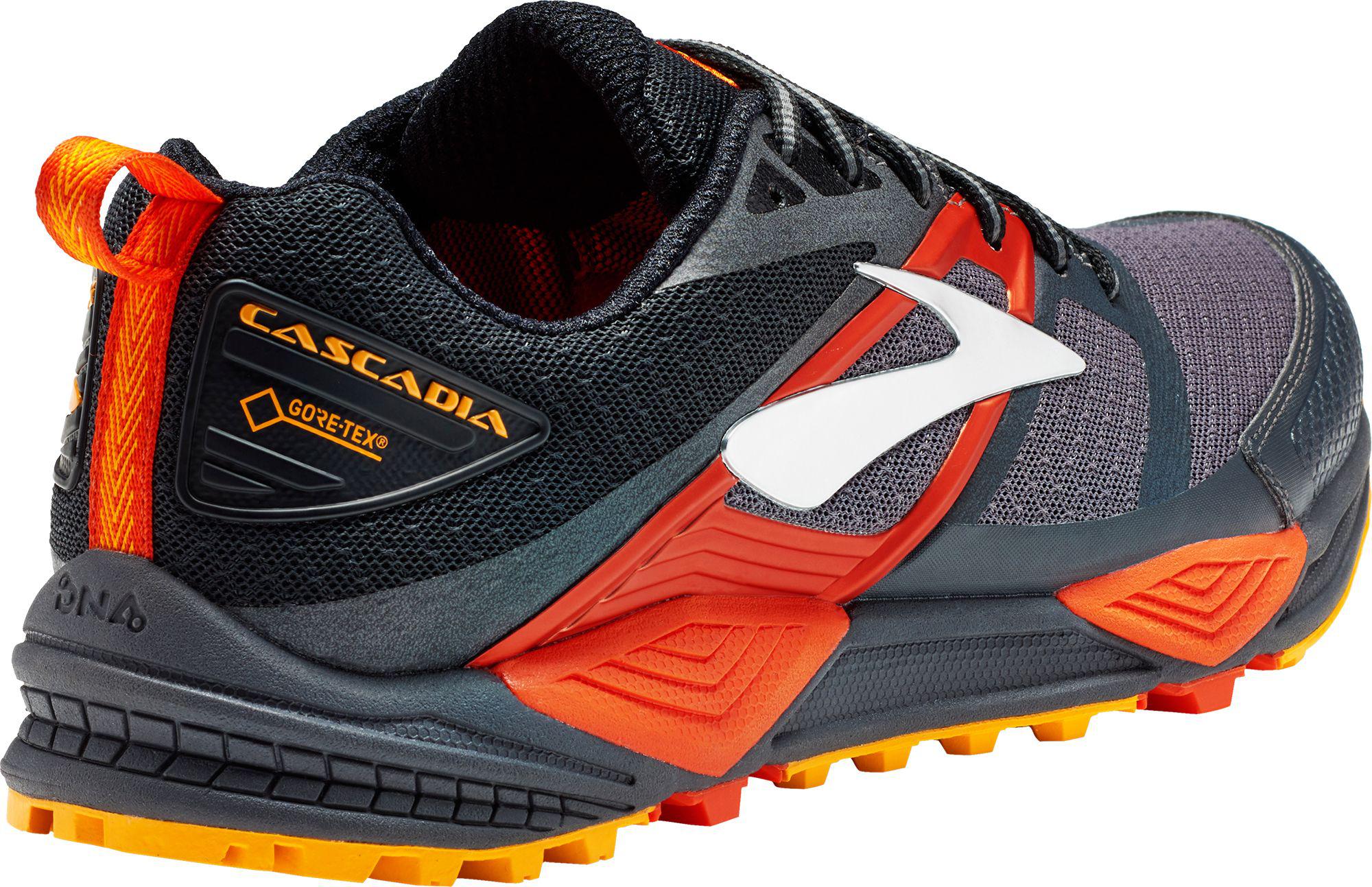 Brooks Synthetic Cascadia 12 Gtx Trail Running Shoes in Black/Red (Red