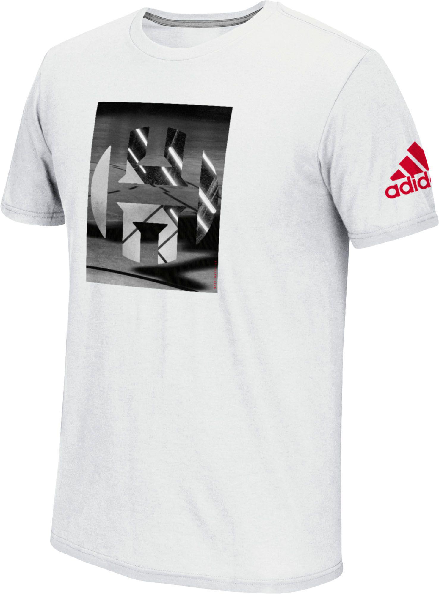 adidas Cotton Harden Night Court Graphic Basketball T-shirt in White ...