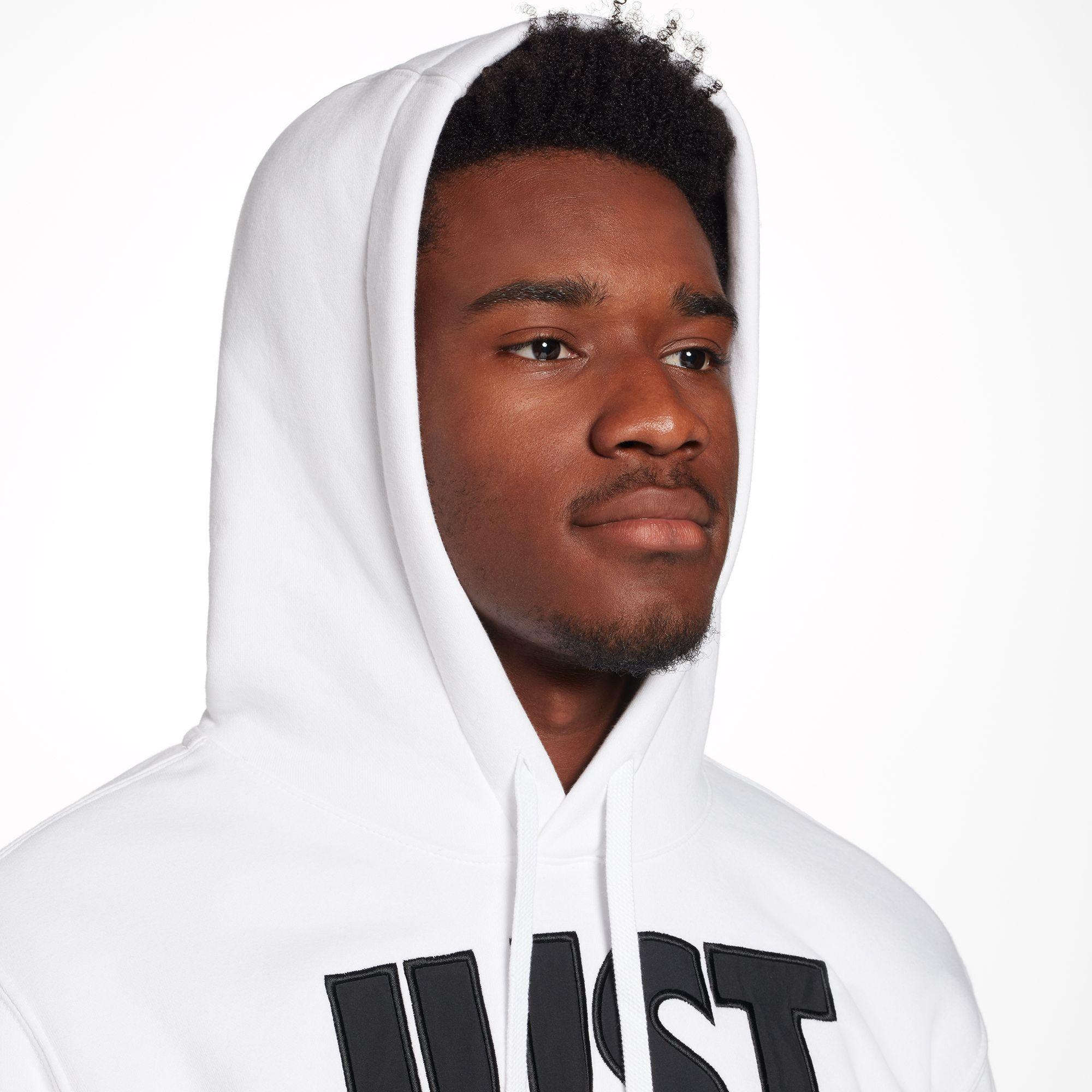 Nike Sportswear Just Do It Fleece Pullover Hoodie in White/Black (White)  for Men | Lyst