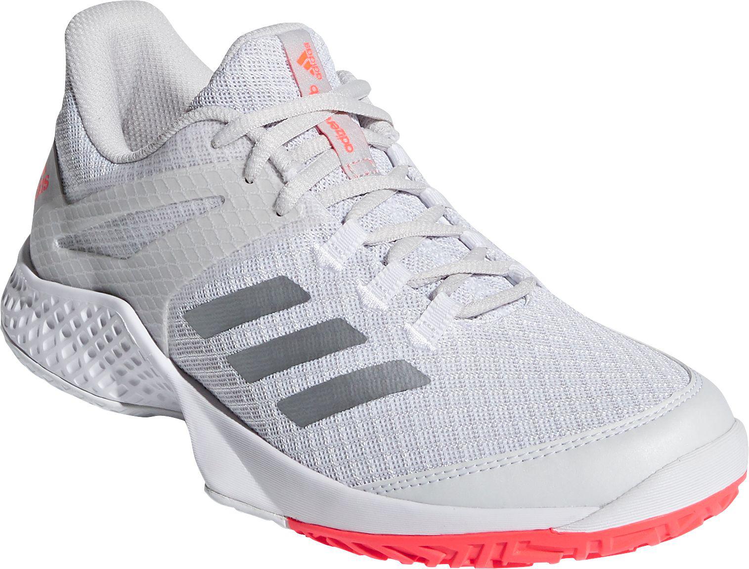 adidas Adizero Club 2 Tennis Shoes in White/Silver (White