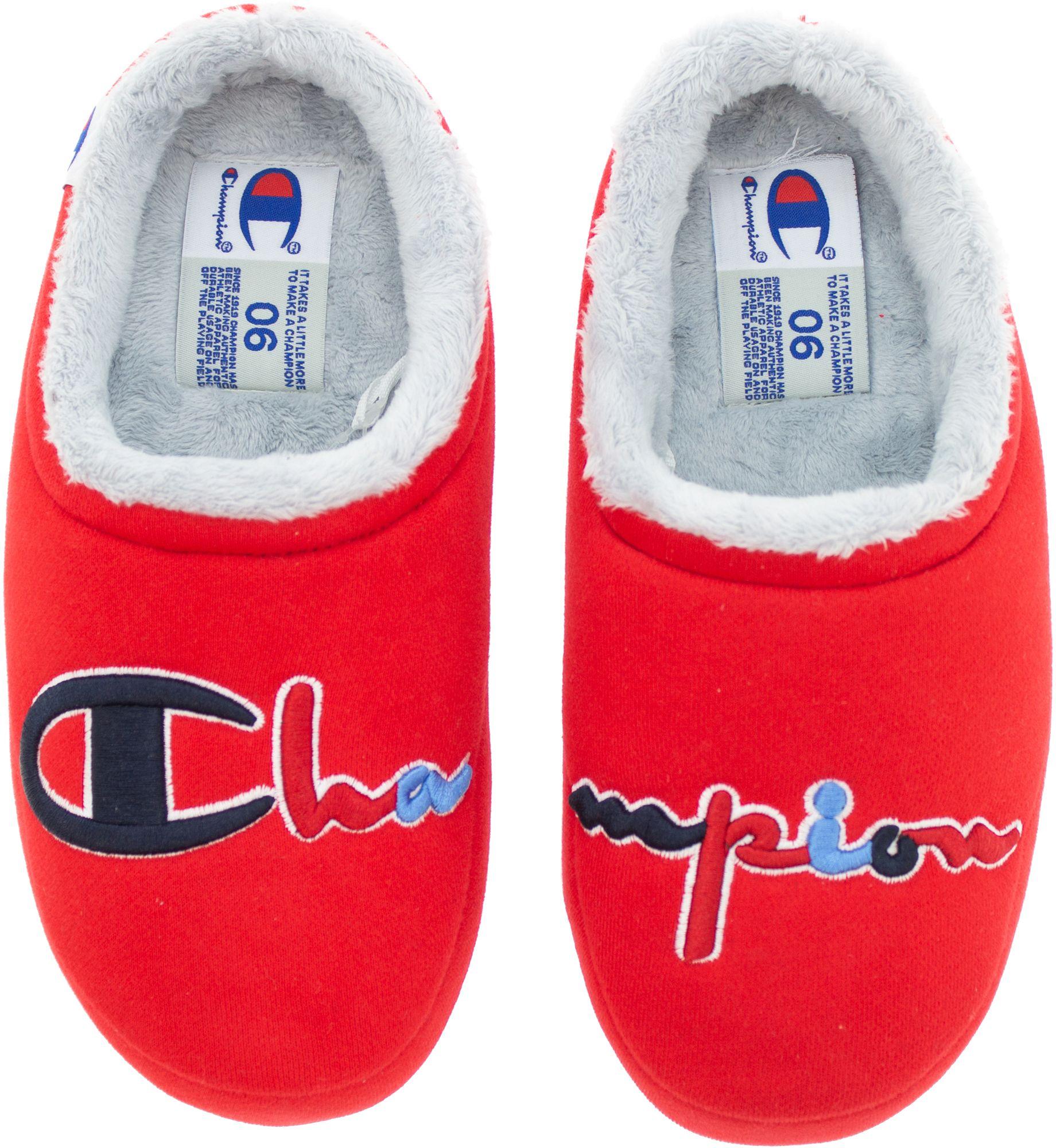 Champion Shuffle Slippers in Red/Red 