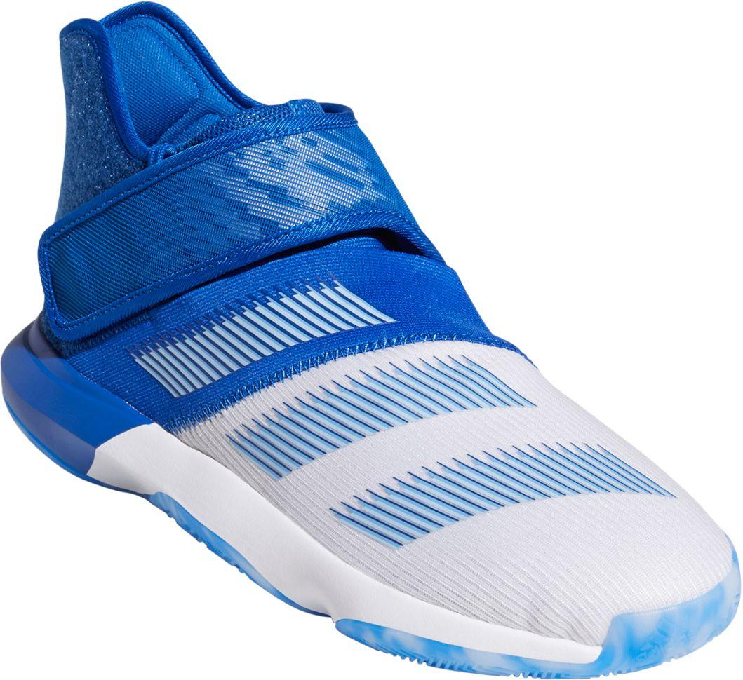 blue and white adidas basketball shoes