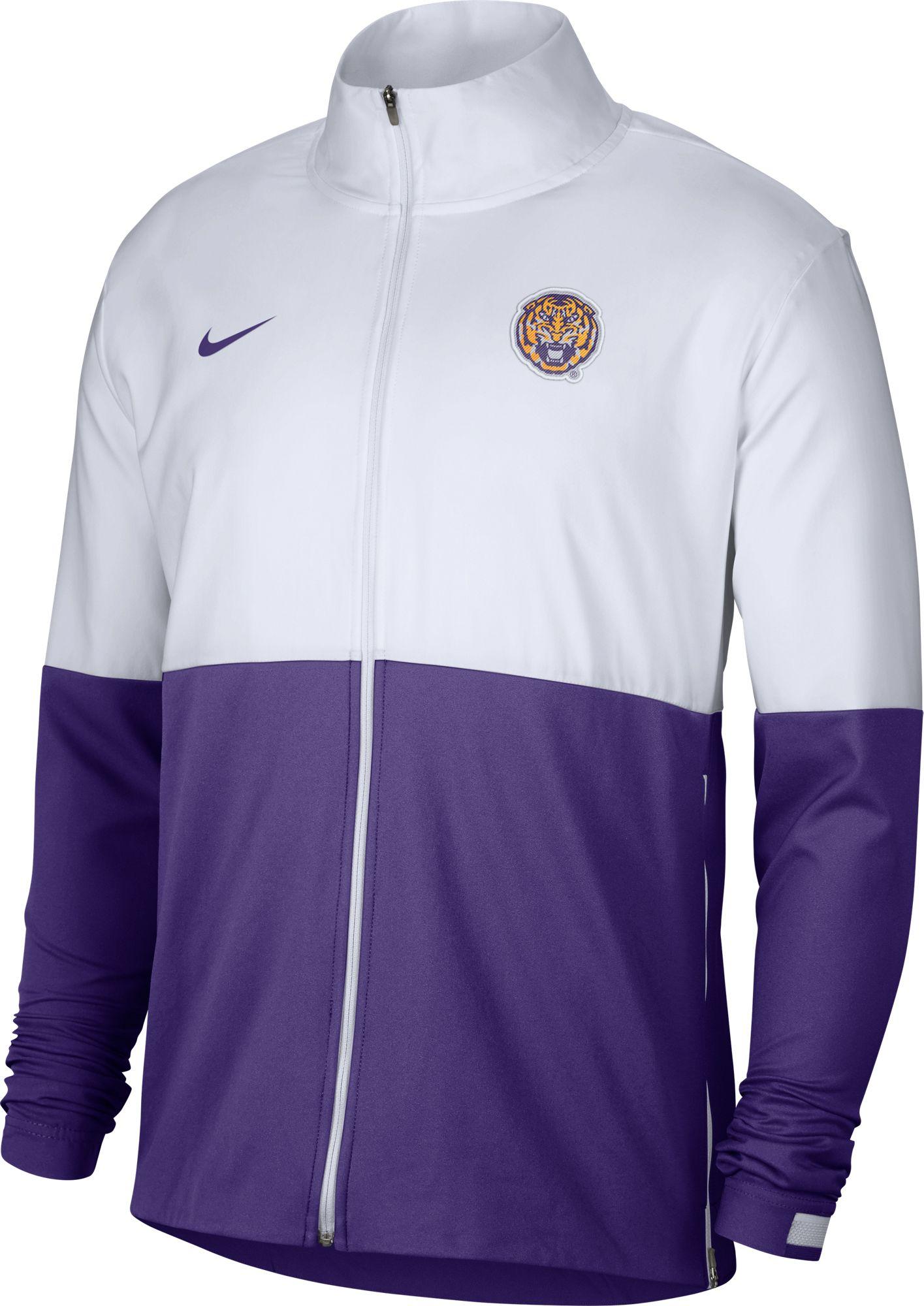 Nike Lsu Tigers White/purple Colorblock Woven Full-zip Jacket for Men ...