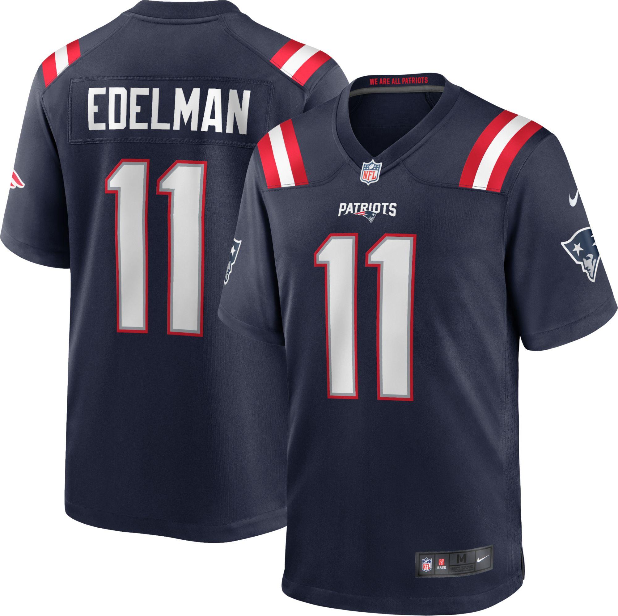 Nike Satin New England Patriots Julian Edelman #11 Home Navy Game