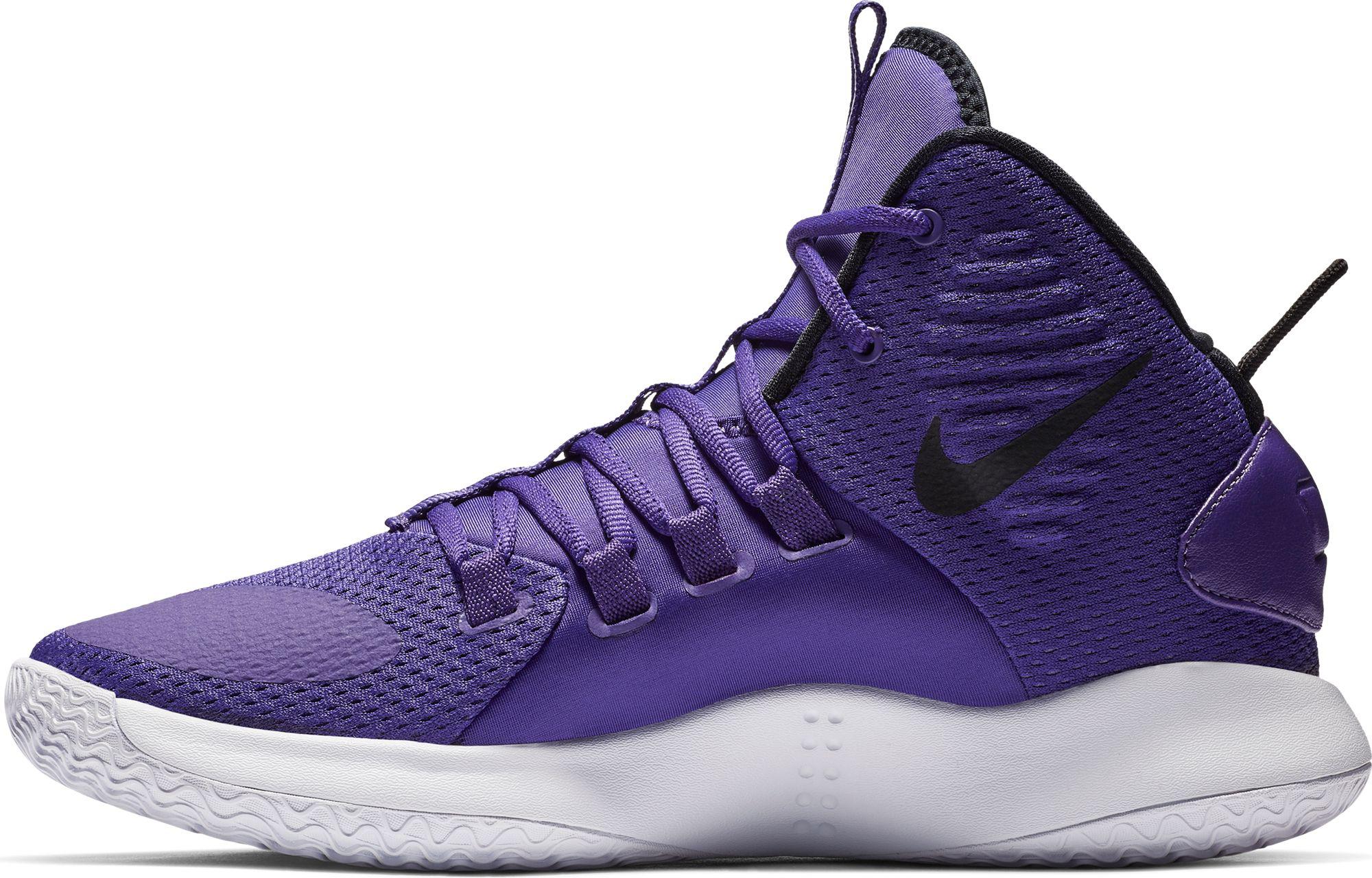 Nike Lace Hyperdunk X Mid Basketball Shoes in Purple/White